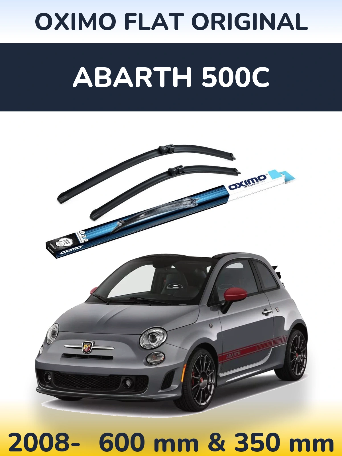 Komplet przednich wycieraczek Oximo Flat Original 600 & 350 mm do Abarth 500C 2008-2026