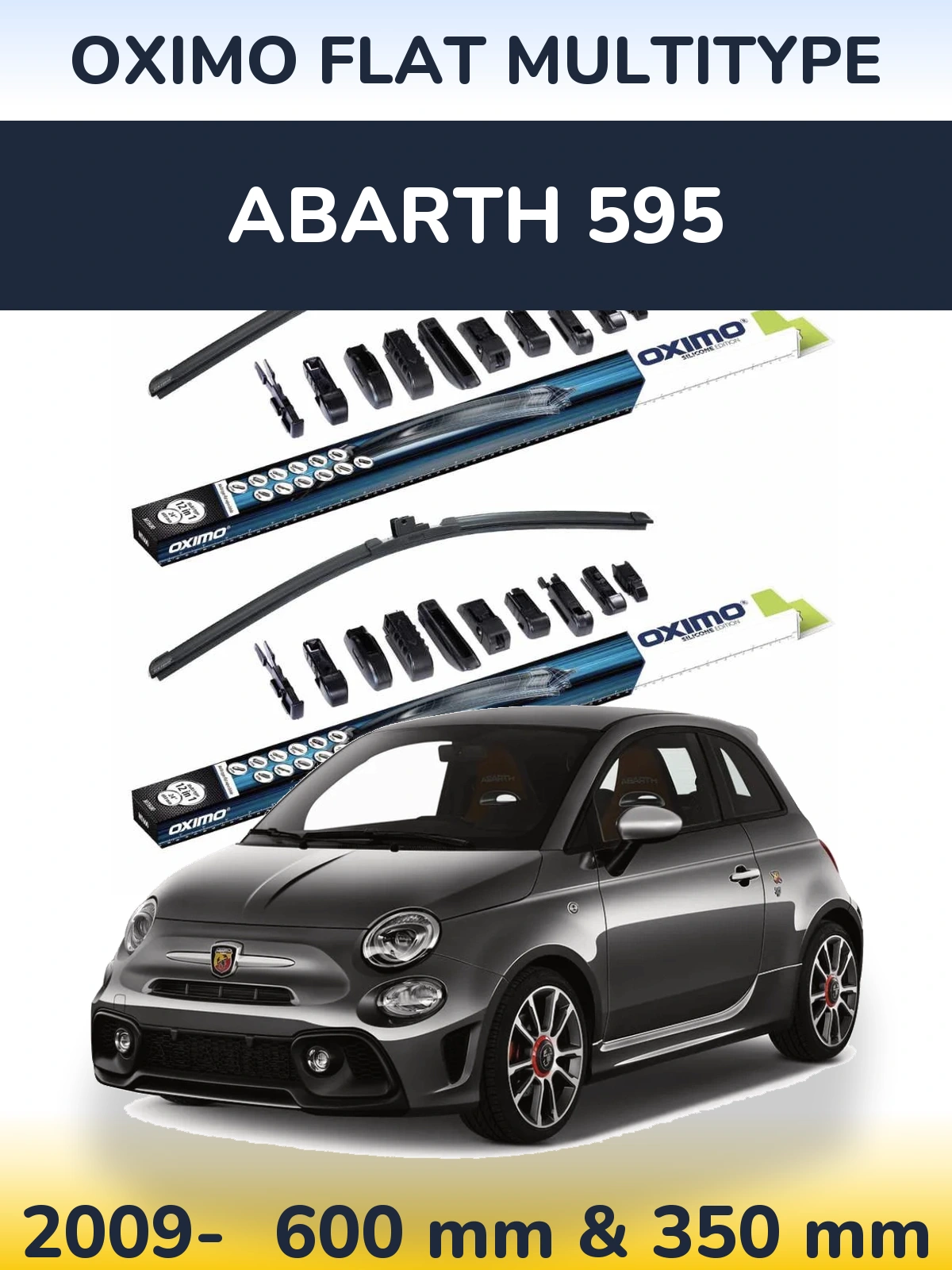 Komplet przednich wycieraczek Oximo Flat MultiType 600 & 350 mm do Abarth 595 2009-2026