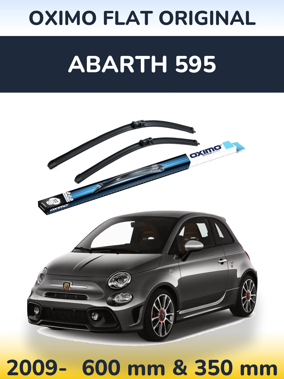 Komplet przednich wycieraczek Oximo Flat Original 600 & 350 mm do Abarth 595 2009-2026