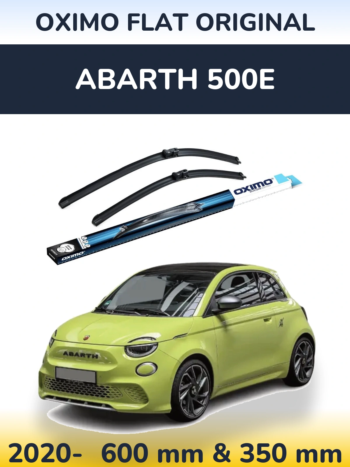 Komplet przednich wycieraczek Oximo Flat Original 600 & 350 mm do Abarth 500e 2020-2026
