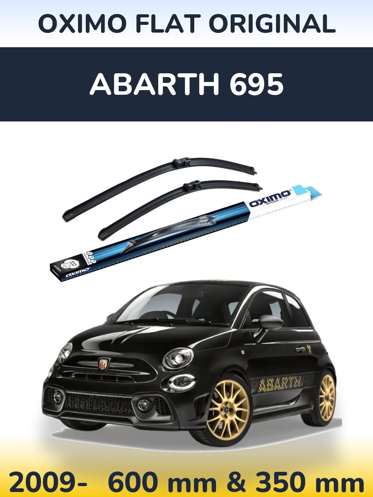 Komplet przednich wycieraczek Oximo Flat Original 600 & 350 mm do Abarth 695 2009-2026