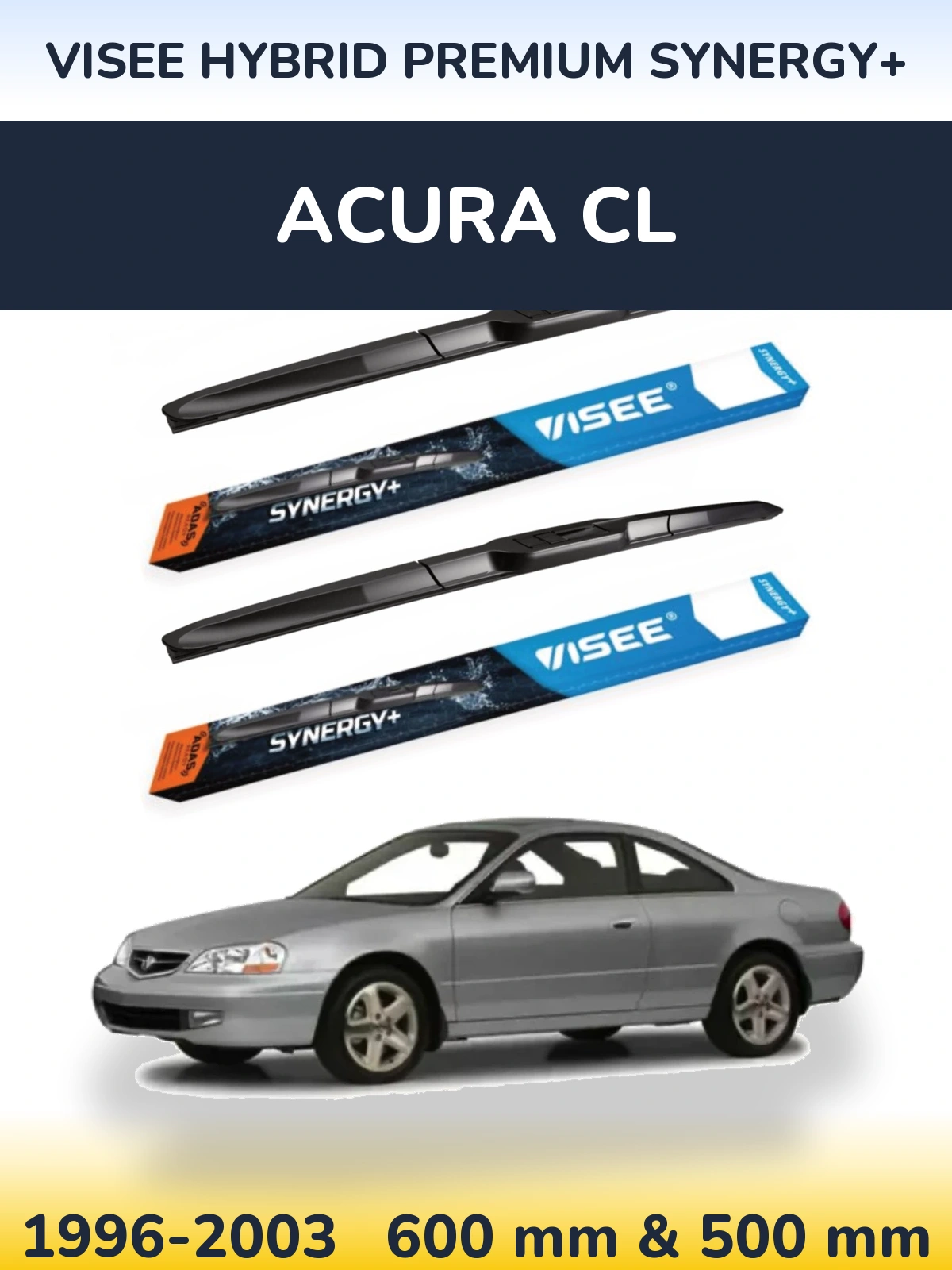 Комплект передних дворников VISEE HYBRID PREMIUM SYNERGY+ 600 & 500 мм для Acura CL 1996-2003