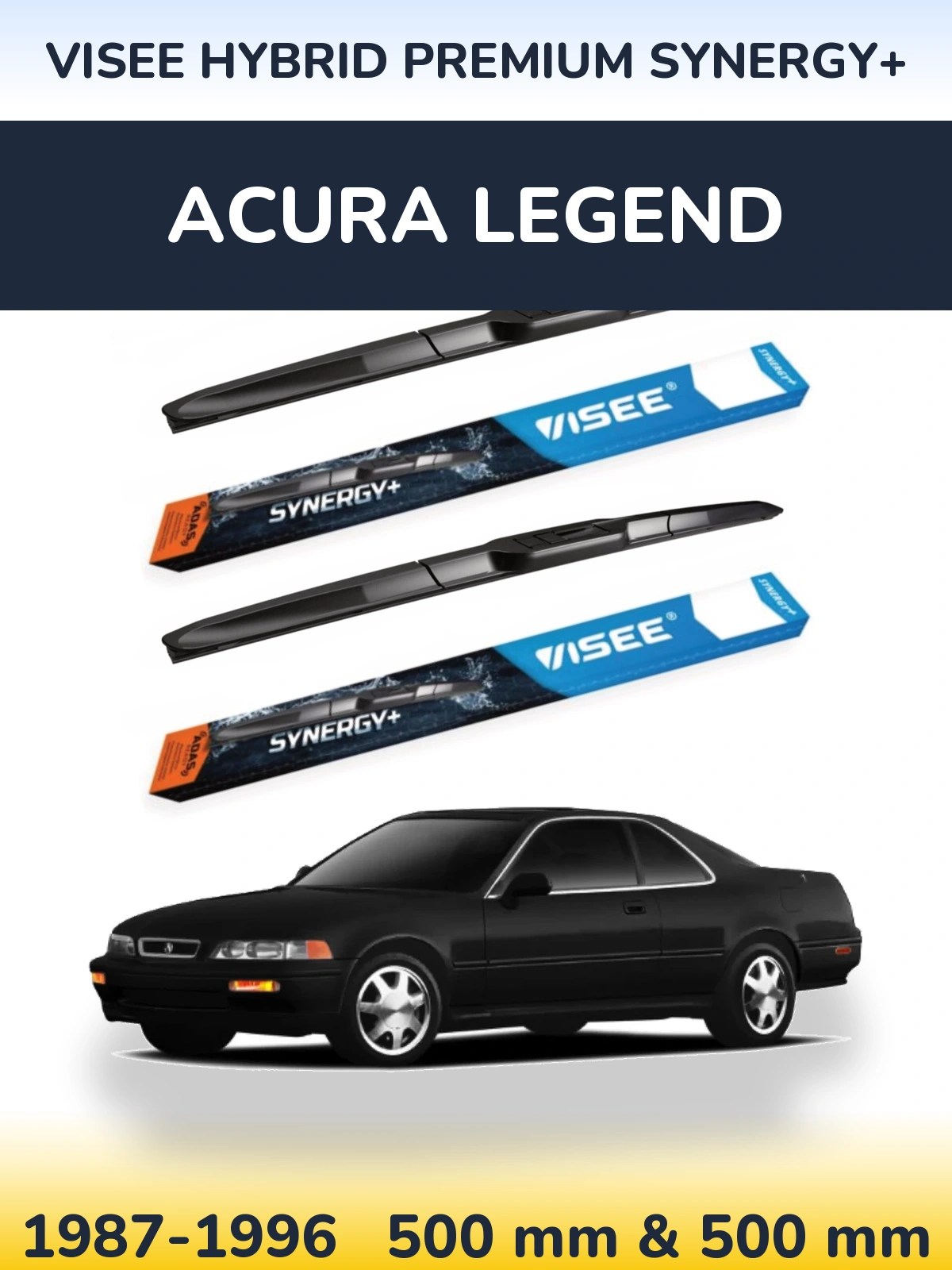 Komplet przednich wycieraczek VISEE HYBRID PREMIUM SYNERGY+ 500 & 500 mm do Acura Legend 1987-1996