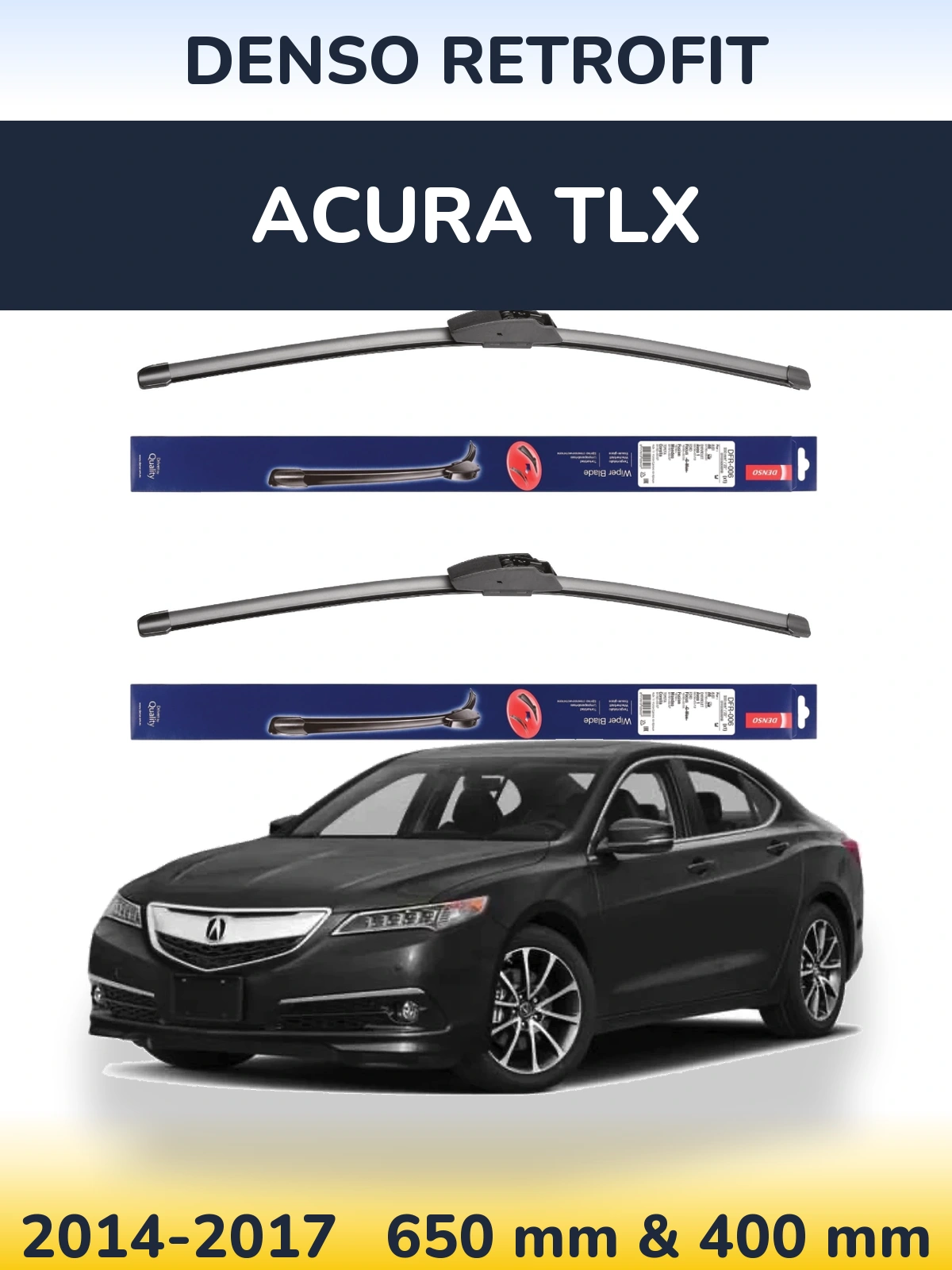 Komplet przednich wycieraczek Denso Retrofit 650 & 400 mm do Acura TLX 2014-2017
