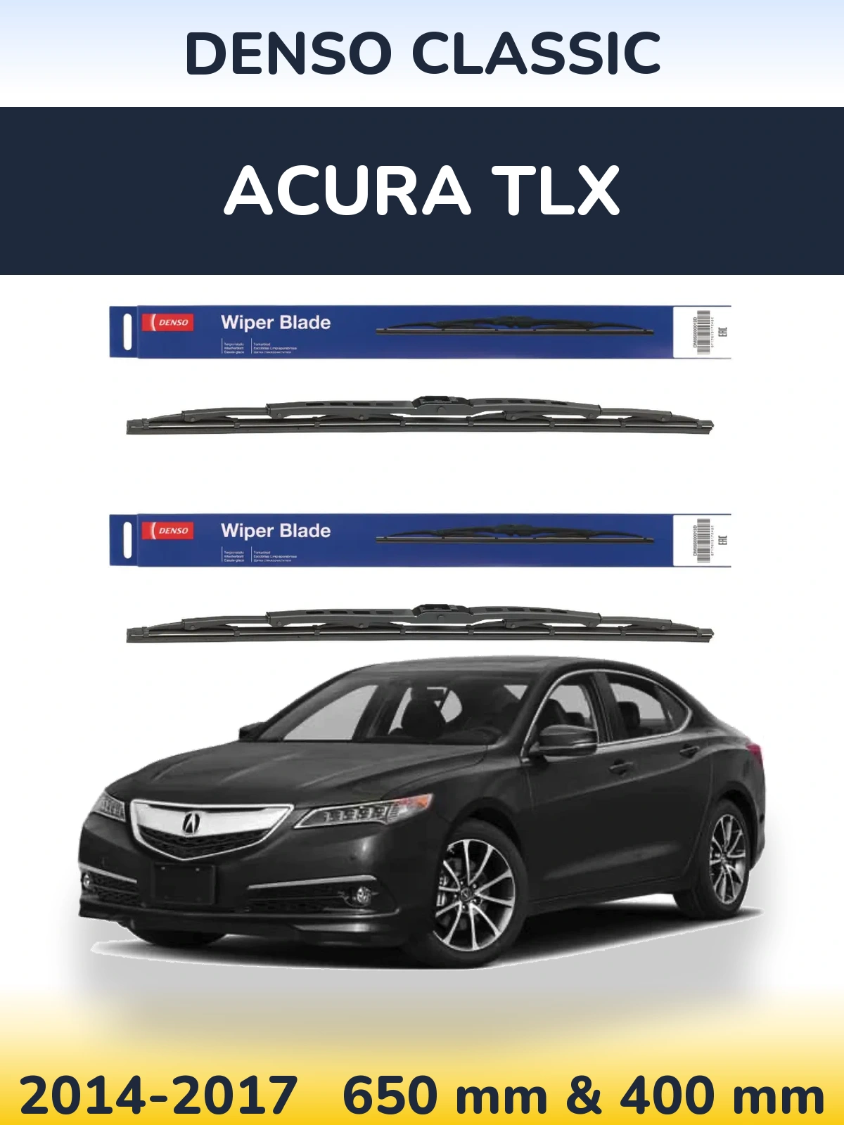 Komplet przednich wycieraczek Denso Classic 650 & 400 mm do Acura TLX 2014-2017