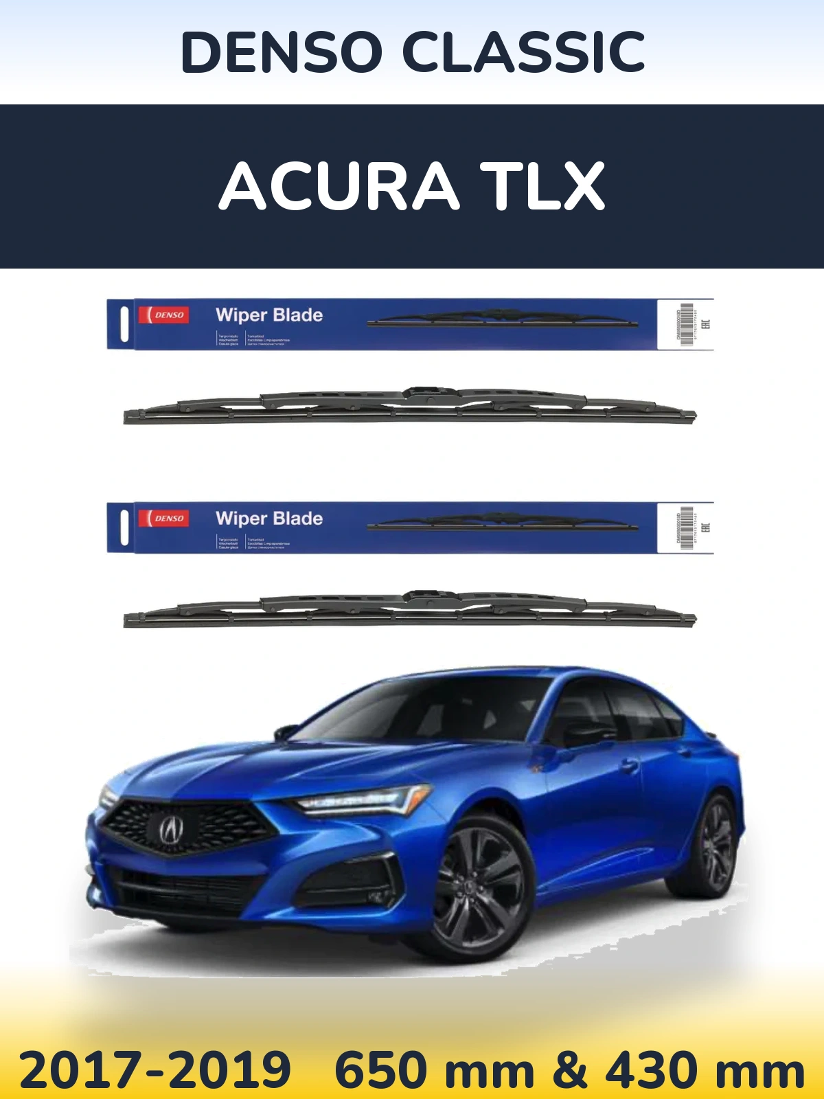 Komplet przednich wycieraczek Denso Classic 650 & 430 mm do Acura TLX 2017-2019