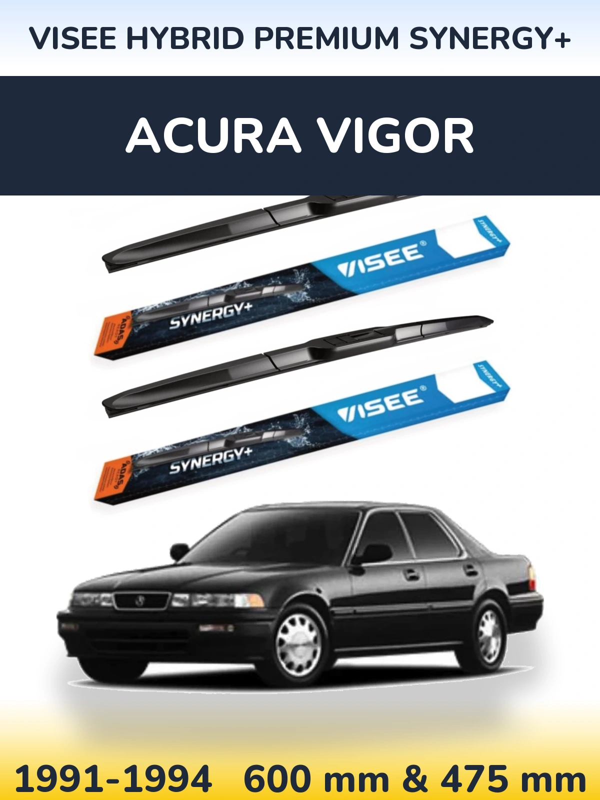 Комплект передних дворников VISEE HYBRID PREMIUM SYNERGY+ 600 & 475 мм для Acura Vigor 1991-1994