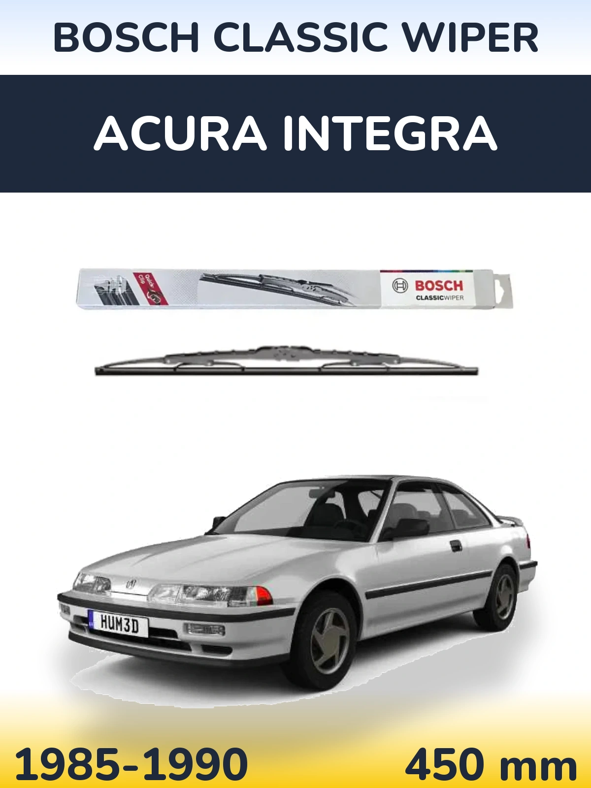 Tylna wycieraczka BOSCH Classic Wiper 450 mm do Acura Integra 1985-1990