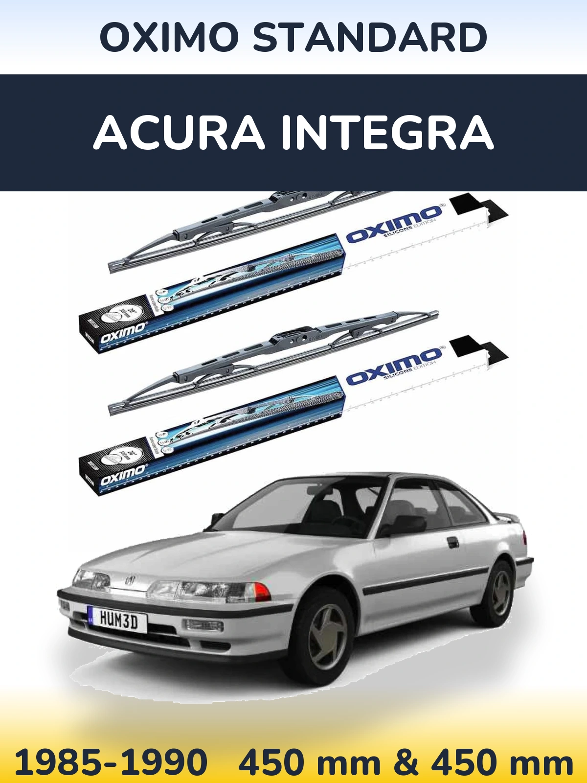 Komplet przednich wycieraczek Oximo Standard 450 & 450 mm do Acura Integra 1985-1990