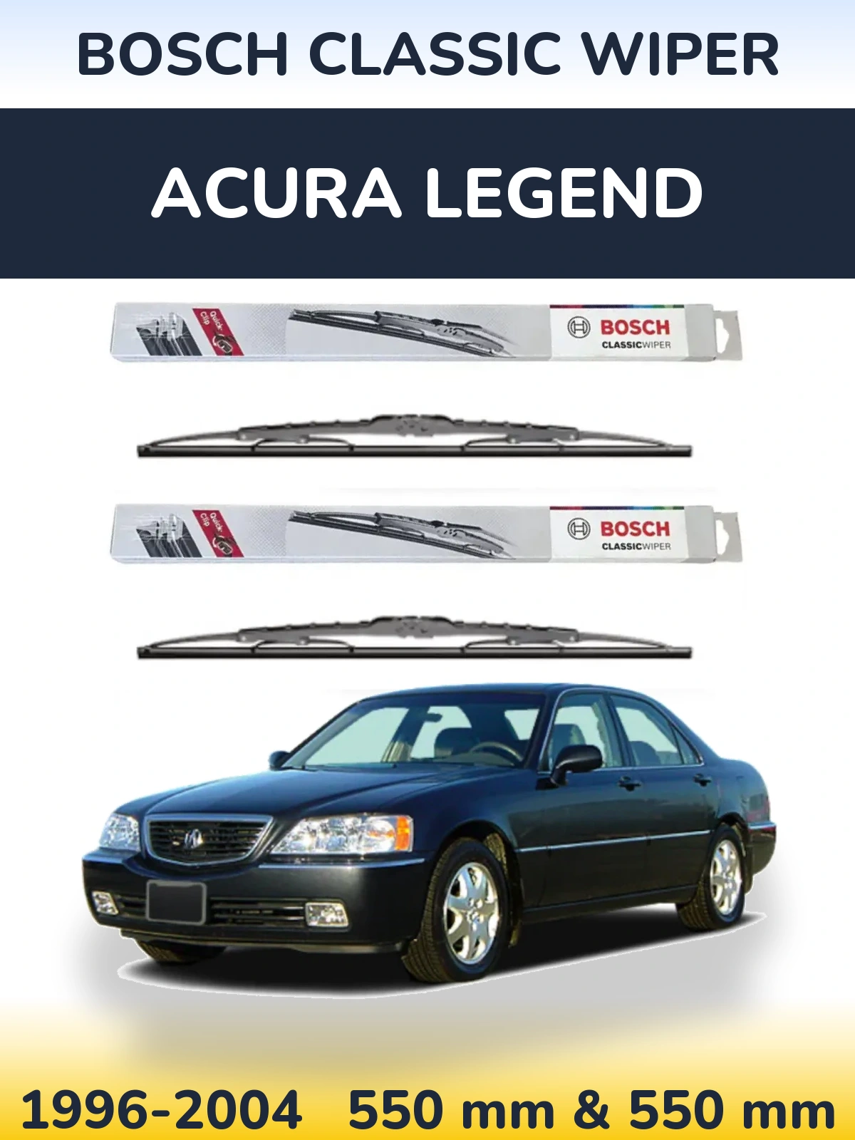 Komplet przednich wycieraczek BOSCH Classic Wiper 550 & 550 mm do Acura Legend 1996-2004