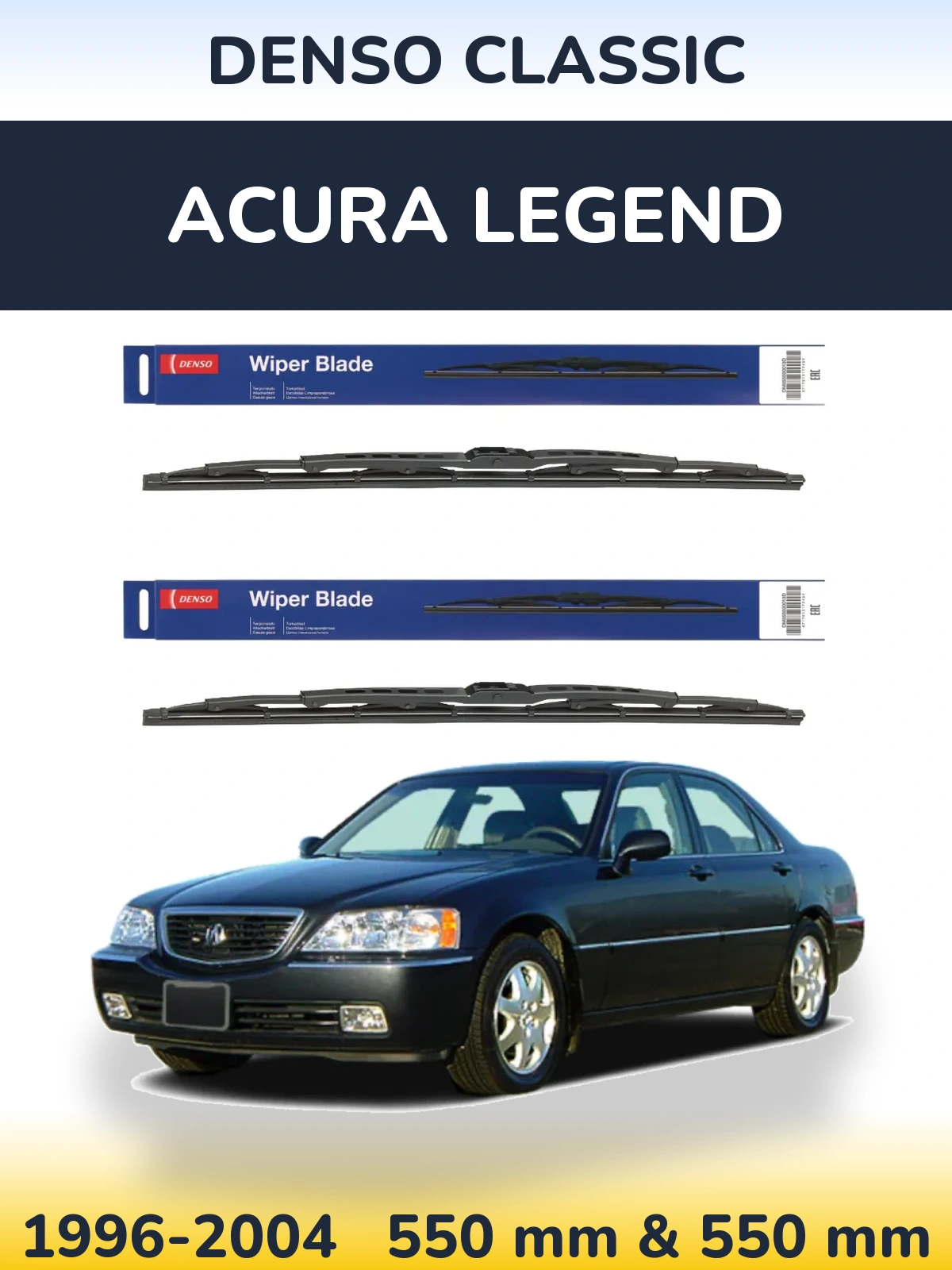 Komplet przednich wycieraczek Denso Classic 550 & 550 mm do Acura Legend 1996-2004