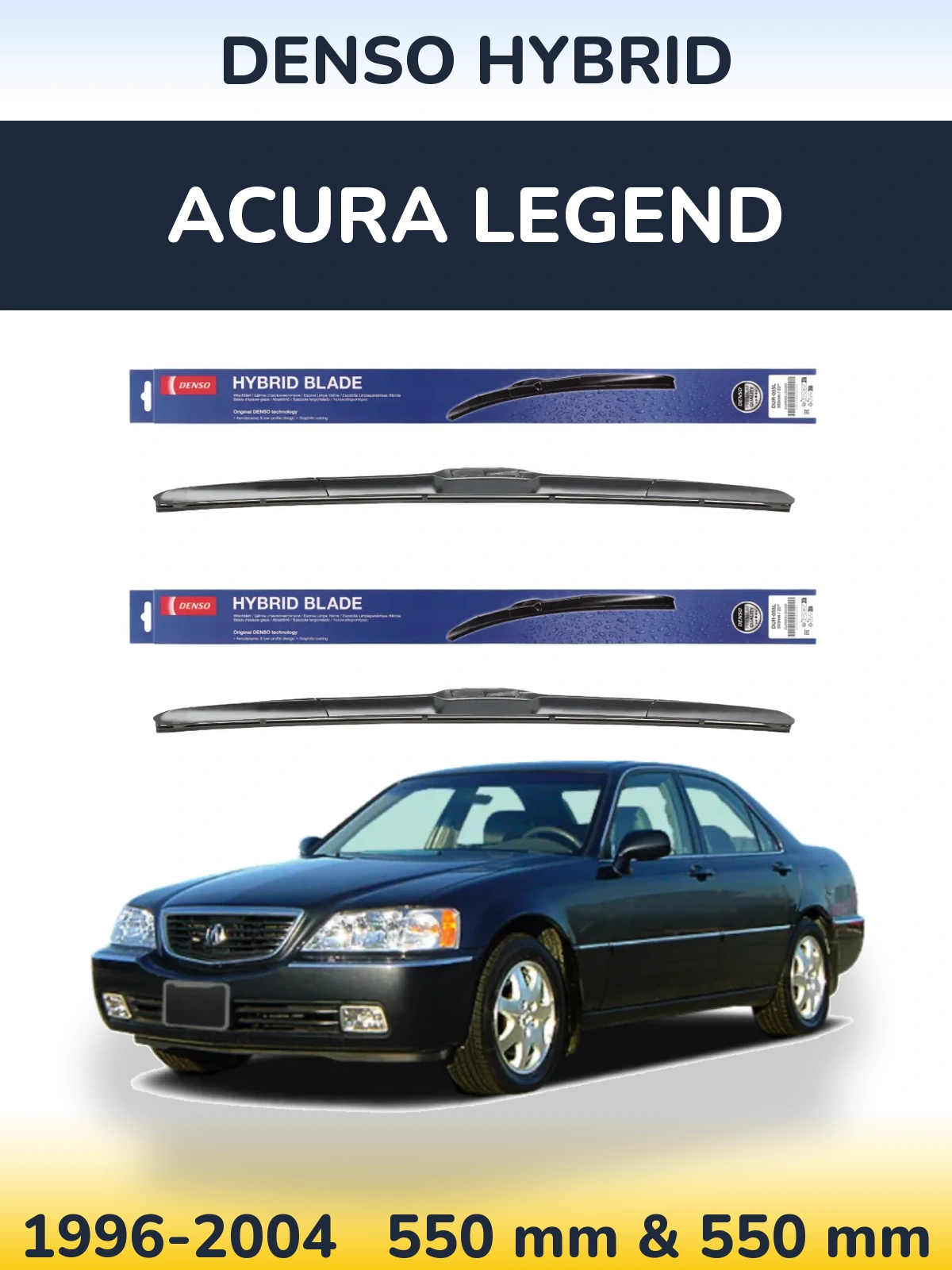 Komplet przednich wycieraczek Denso Hybrid 550 & 550 mm do Acura Legend 1996-2004