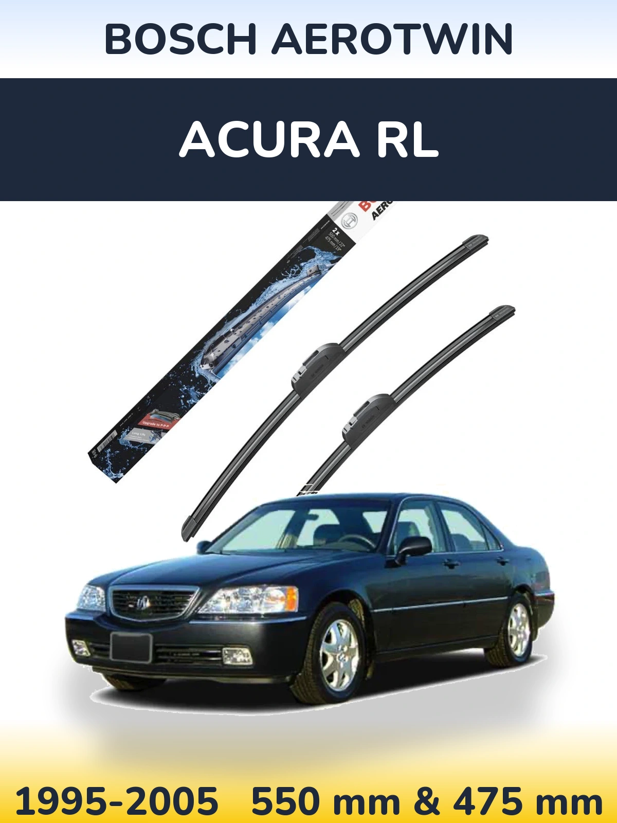 Komplet przednich wycieraczek BOSCH AeroTwin 550 & 475 mm do Acura RL 1995-2005