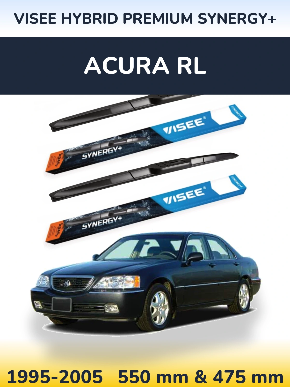 Komplet przednich wycieraczek VISEE HYBRID PREMIUM SYNERGY+ 550 & 475 mm do Acura RL 1995-2005