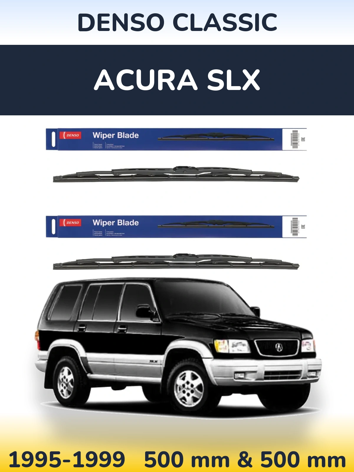 Komplet przednich wycieraczek Denso Classic 500 & 500 mm do Acura SLX 1995-1999