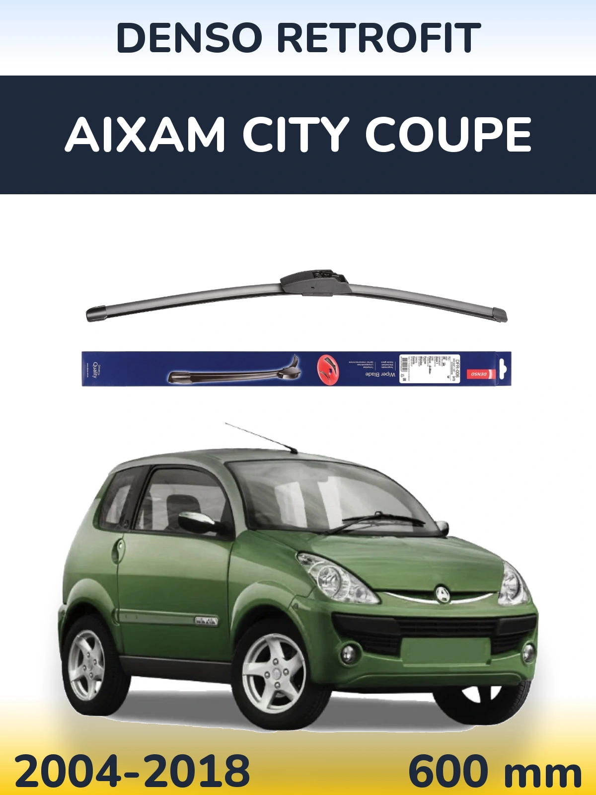 Передний дворник Denso Retrofit 600 мм для Aixam City Coupe 2004-2018