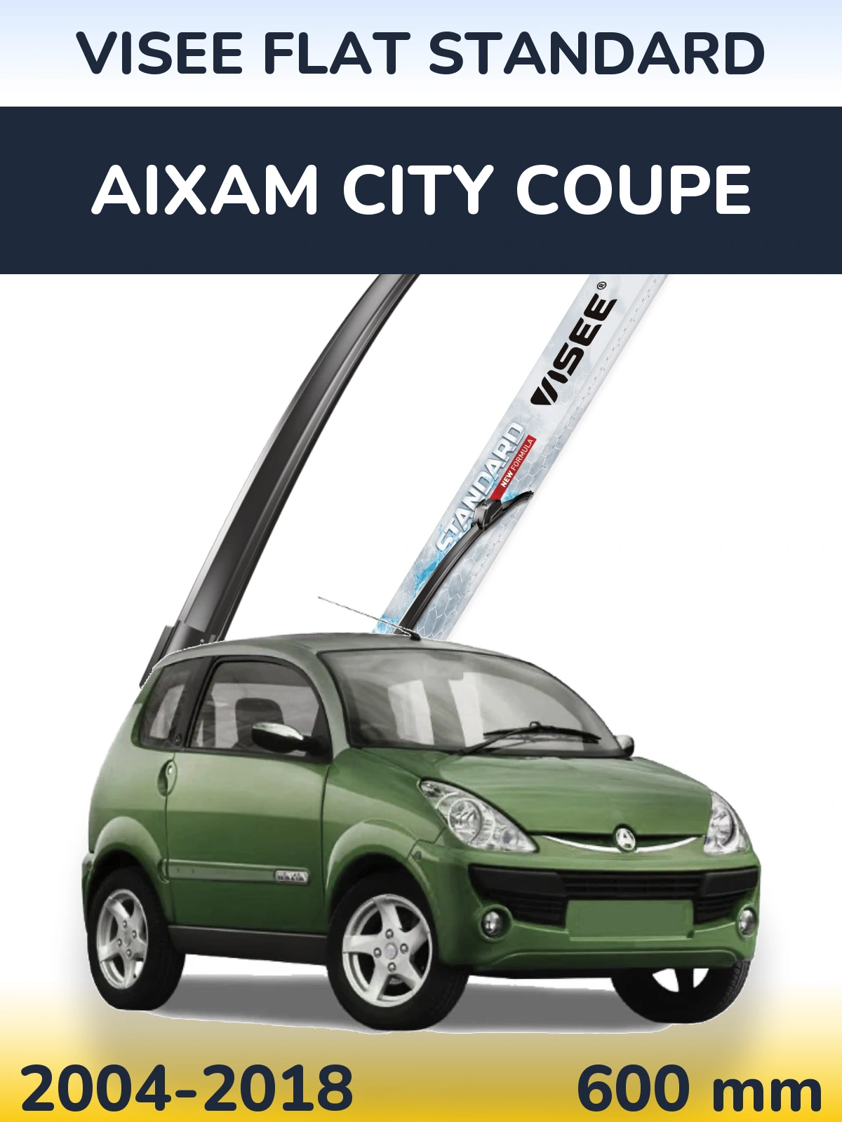 Передний дворник VISEE FLAT STANDARD 600 мм для Aixam City Coupe 2004-2018