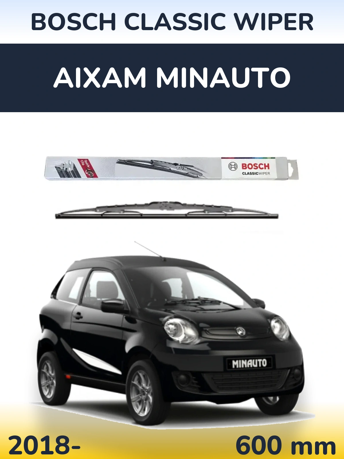 Przednia wycieraczka BOSCH Classic Wiper 600 mm do Aixam Minauto 2018-2026