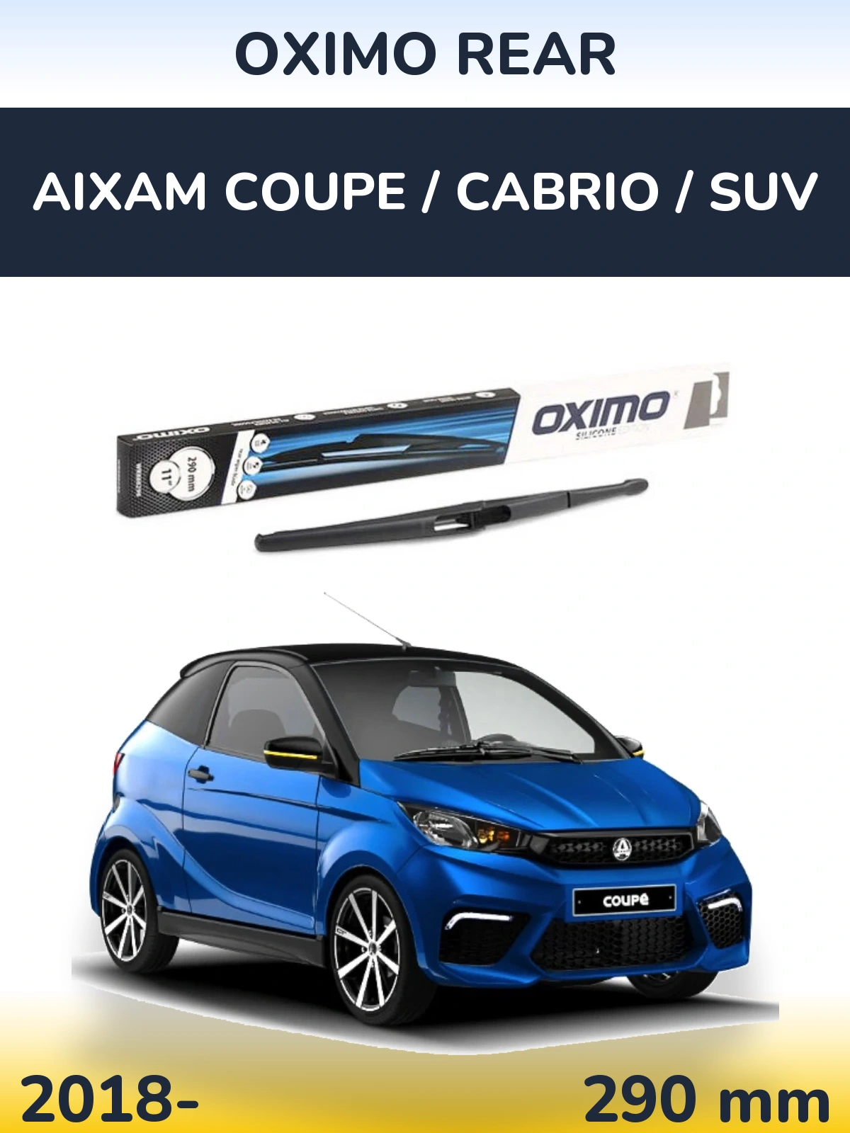 Tylna wycieraczka Oximo Rear 290 mm do Aixam Coupe / Cabrio / SUV 2018-2026