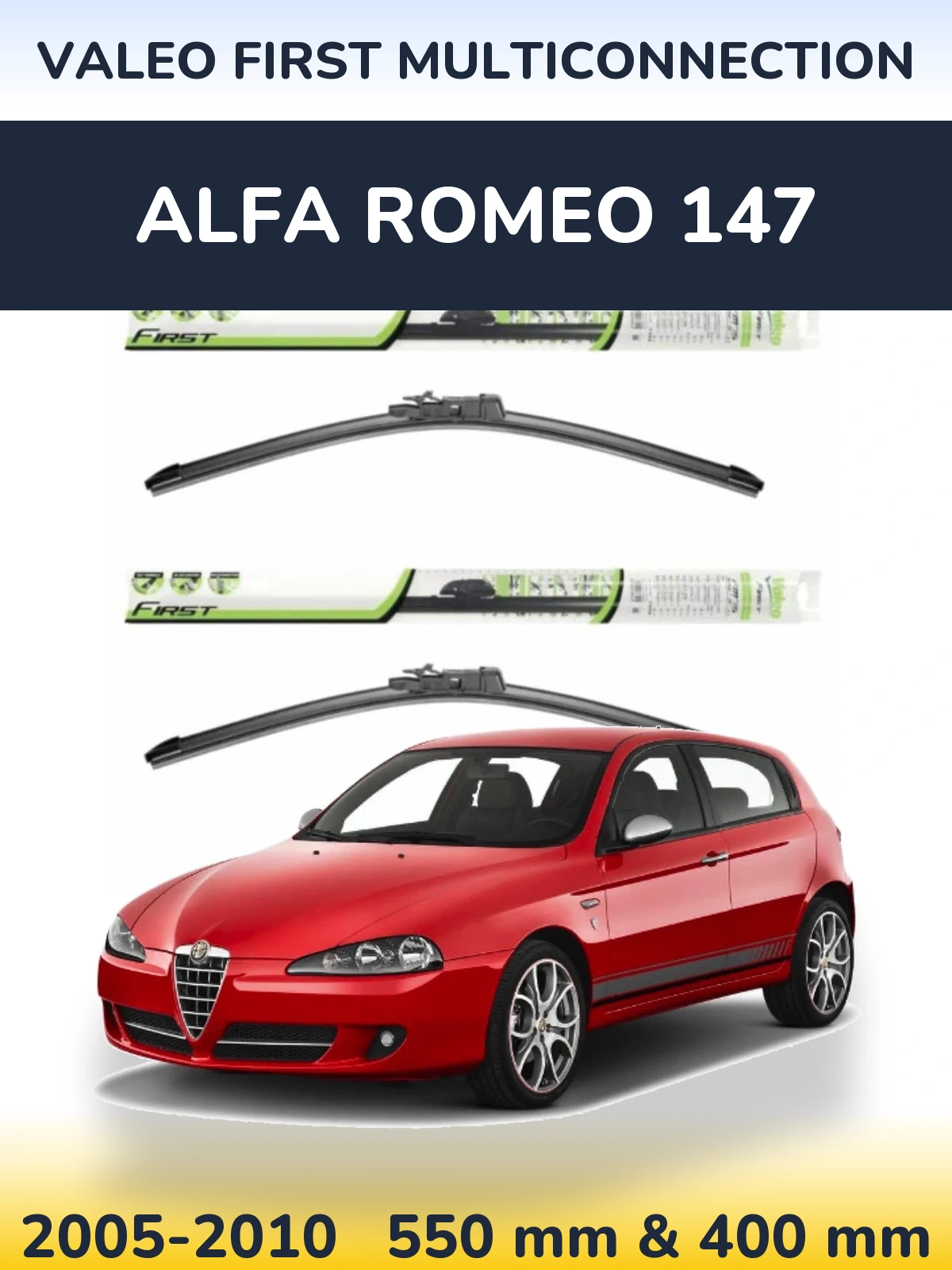 Комплект передних дворников Valeo First MultiConnection 550 & 400 мм для Alfa Romeo 147 2005-2010