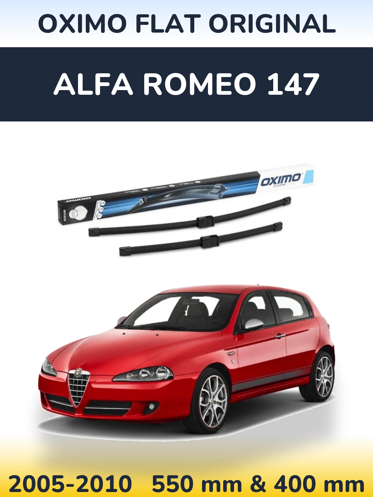 Комплект передних дворников Oximo Flat Original 550 & 400 мм для Alfa Romeo 147 2005-2010