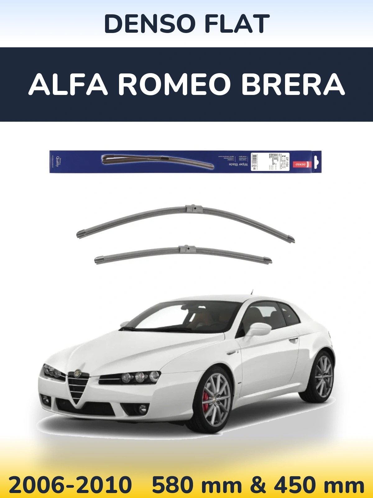 Komplet przednich wycieraczek Denso Flat 580 & 450 mm do Alfa Romeo Brera 2006-2010
