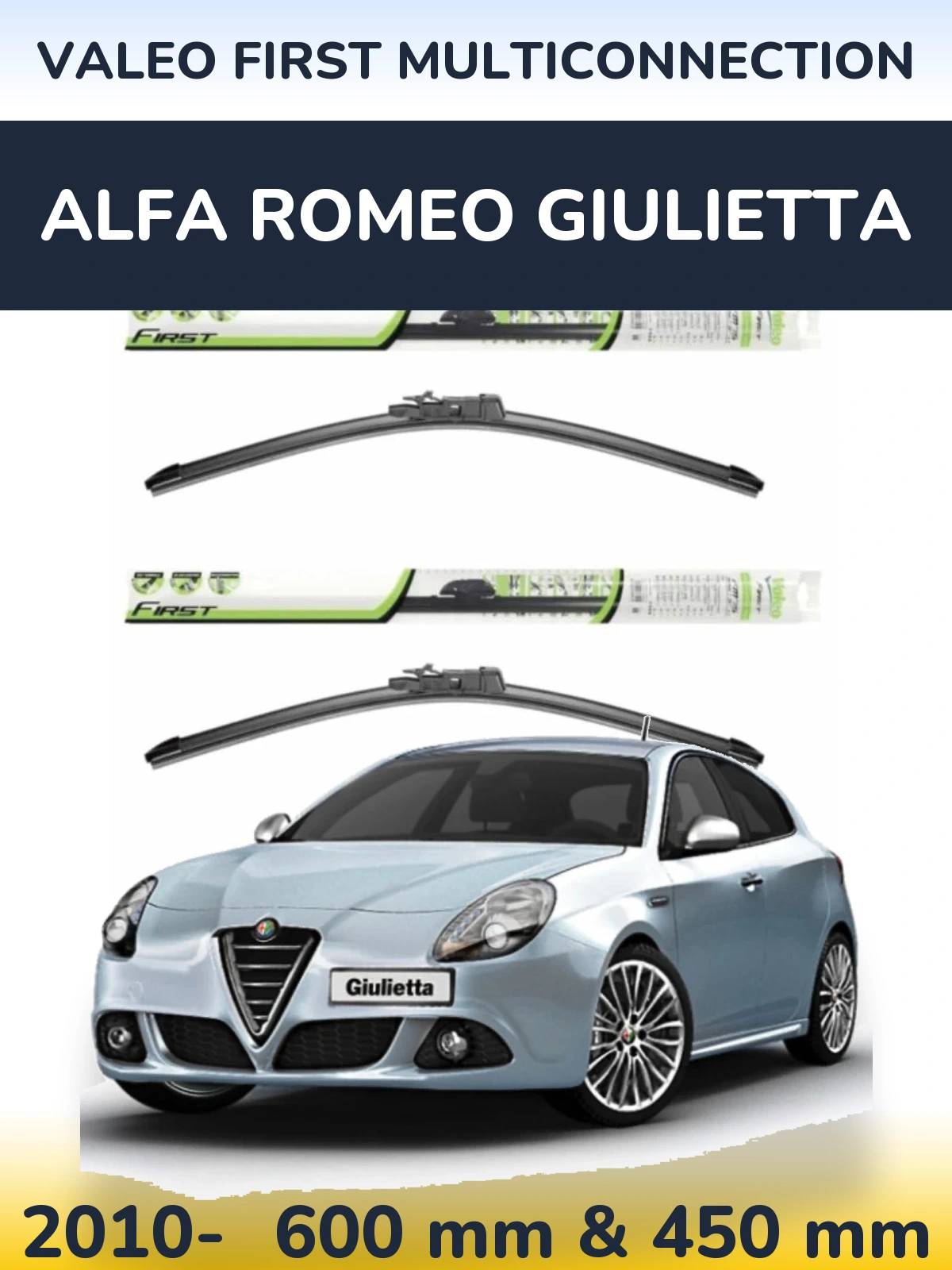 Komplet przednich wycieraczek Valeo First MultiConnection 600 & 450 mm do Alfa Romeo Giulietta 2010-2026