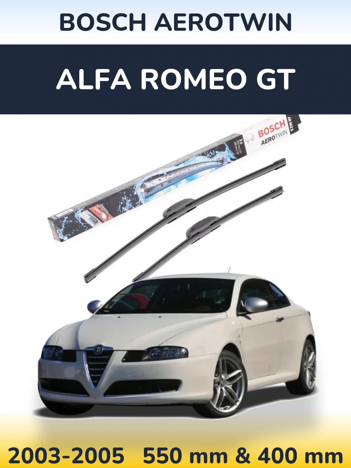 Комплект передних дворников BOSCH AeroTwin 550 & 400 мм для Alfa Romeo GT 2003-2005