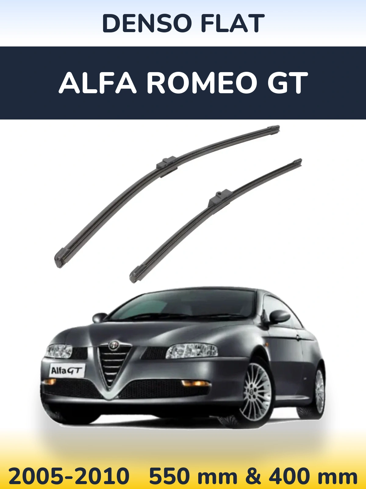Komplet przednich wycieraczek Denso Flat 550 & 400 mm do Alfa Romeo GT 2005-2010