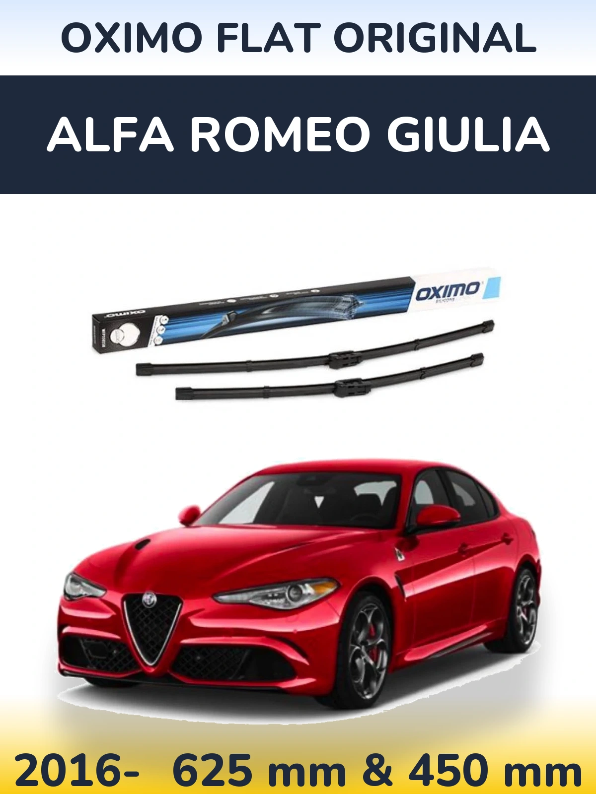 Komplet przednich wycieraczek Oximo Flat Original 600 & 450 mm do Alfa Romeo Giulia 2016-2026