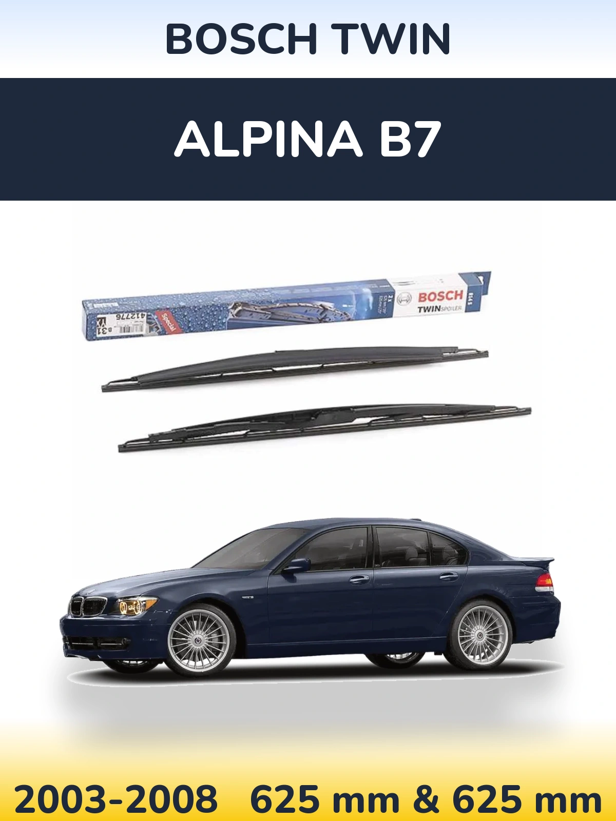 Komplet przednich wycieraczek BOSCH Twin 625 & 625 mm do Alpina B7 2003-2008