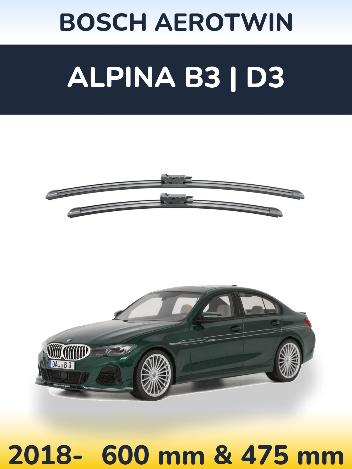 Komplet przednich wycieraczek BOSCH AeroTwin 600 & 475 mm do Alpina B3 | D3 2018-2026