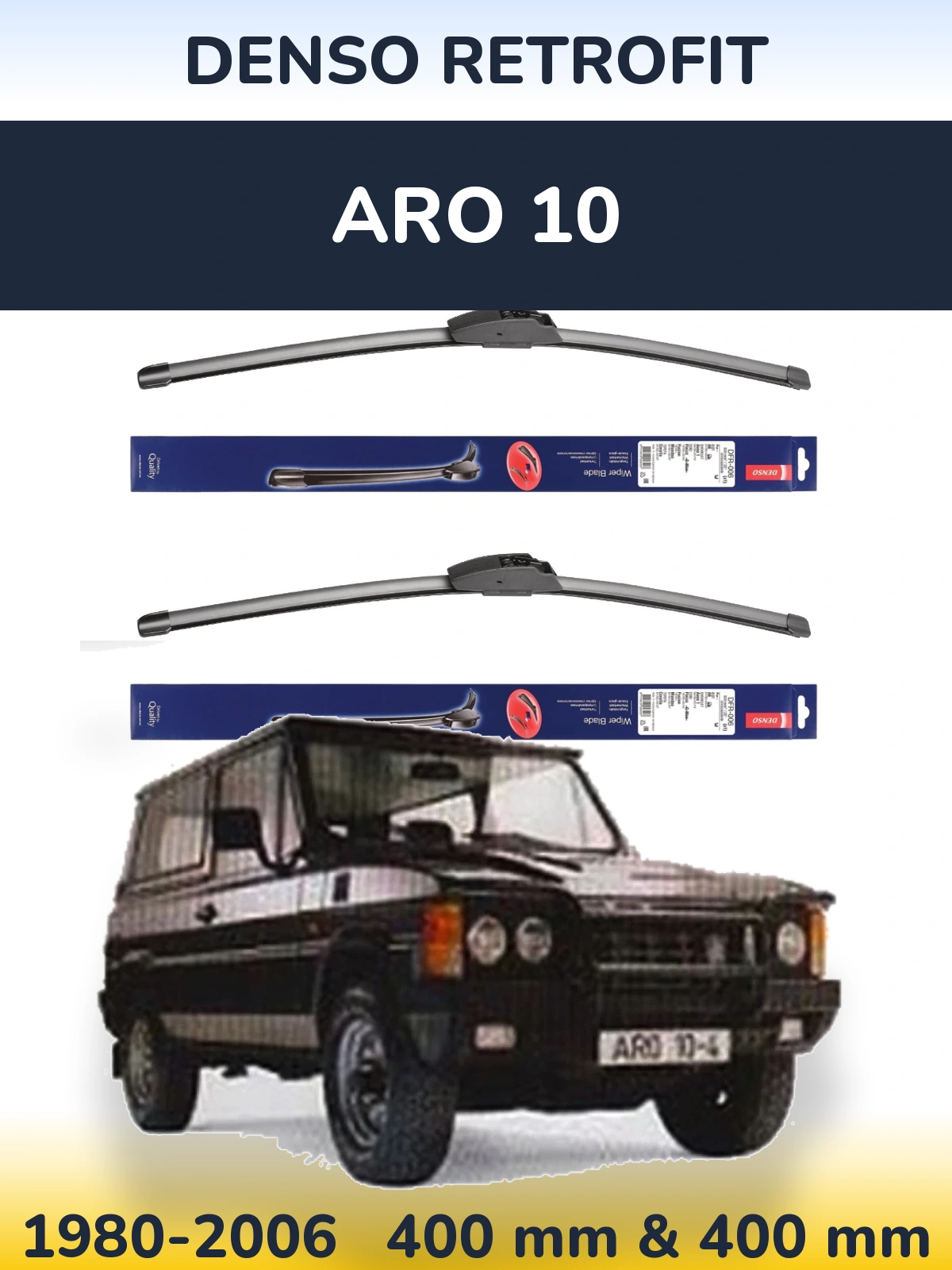 Комплект передних дворников Denso Retrofit 400 & 400 мм для ARO 10 1980-2006