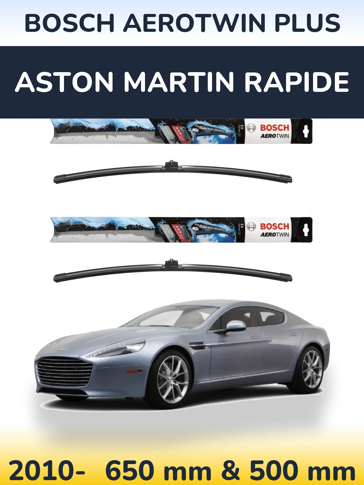 Komplet przednich wycieraczek BOSCH AeroTwin Plus 650 & 500 mm do Aston Martin Rapide 2010-2026