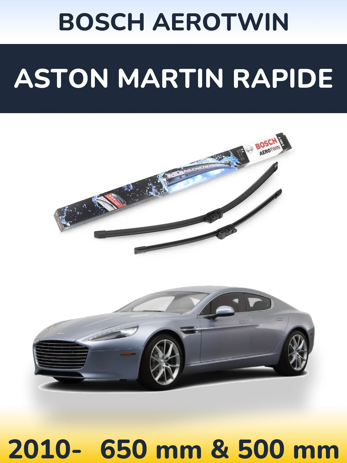 Komplet przednich wycieraczek BOSCH AeroTwin 650 & 500 mm do Aston Martin Rapide 2010-2026