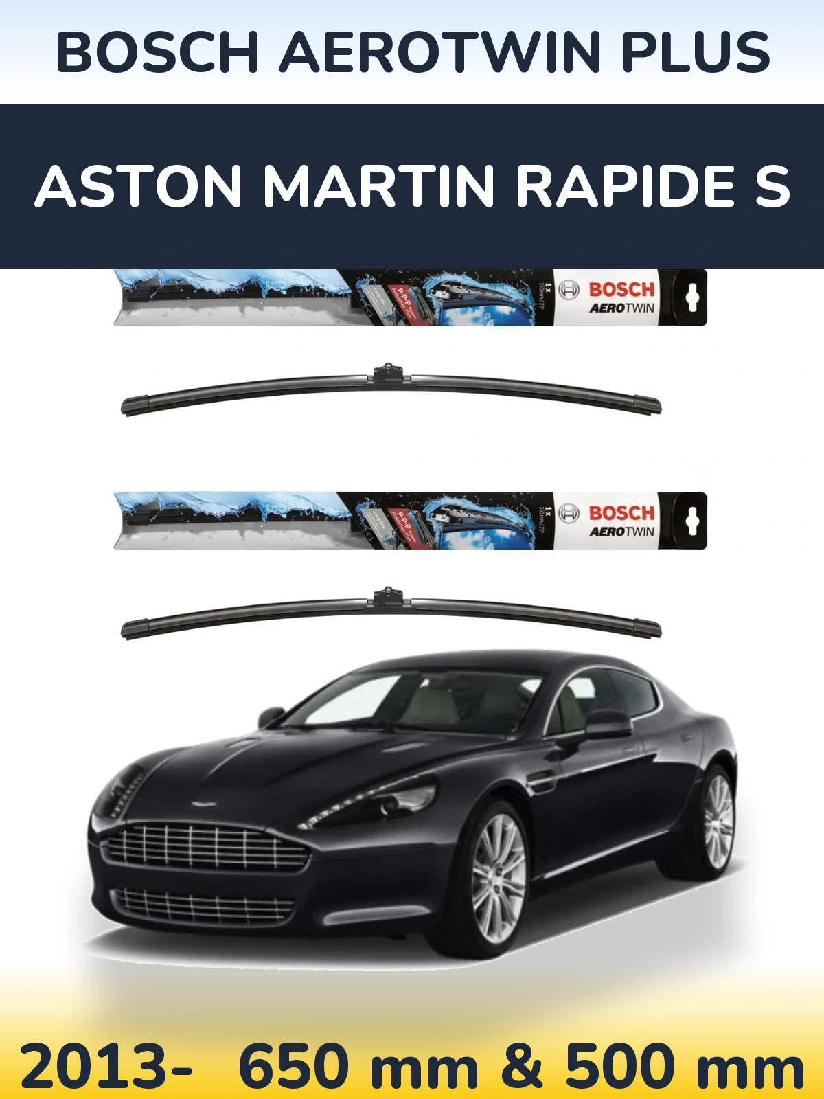 Komplet przednich wycieraczek BOSCH AeroTwin Plus 650 & 500 mm do Aston Martin Rapide S 2013-2026