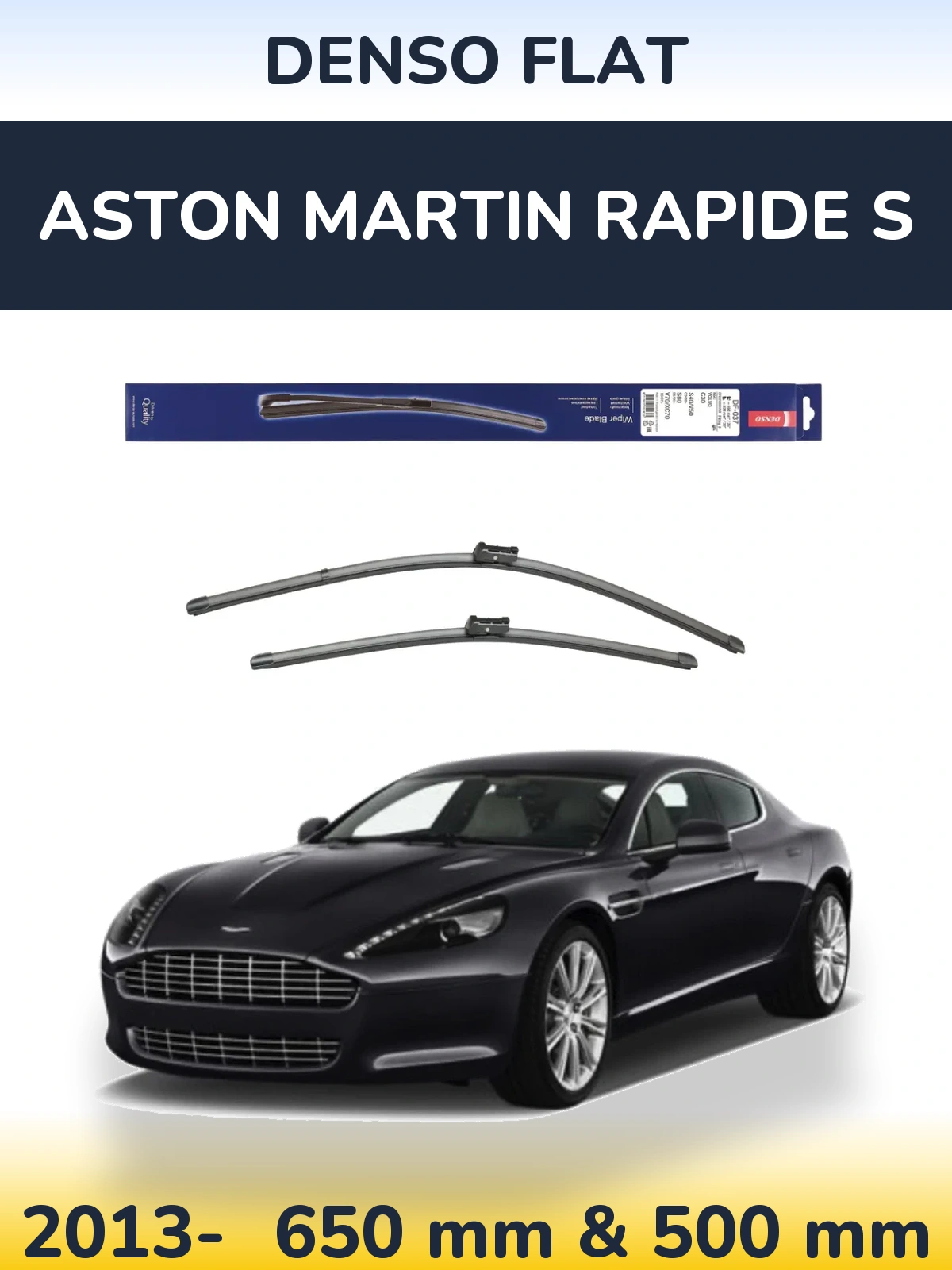 Komplet przednich wycieraczek Denso Flat 650 & 500 mm do Aston Martin Rapide S 2013-2026