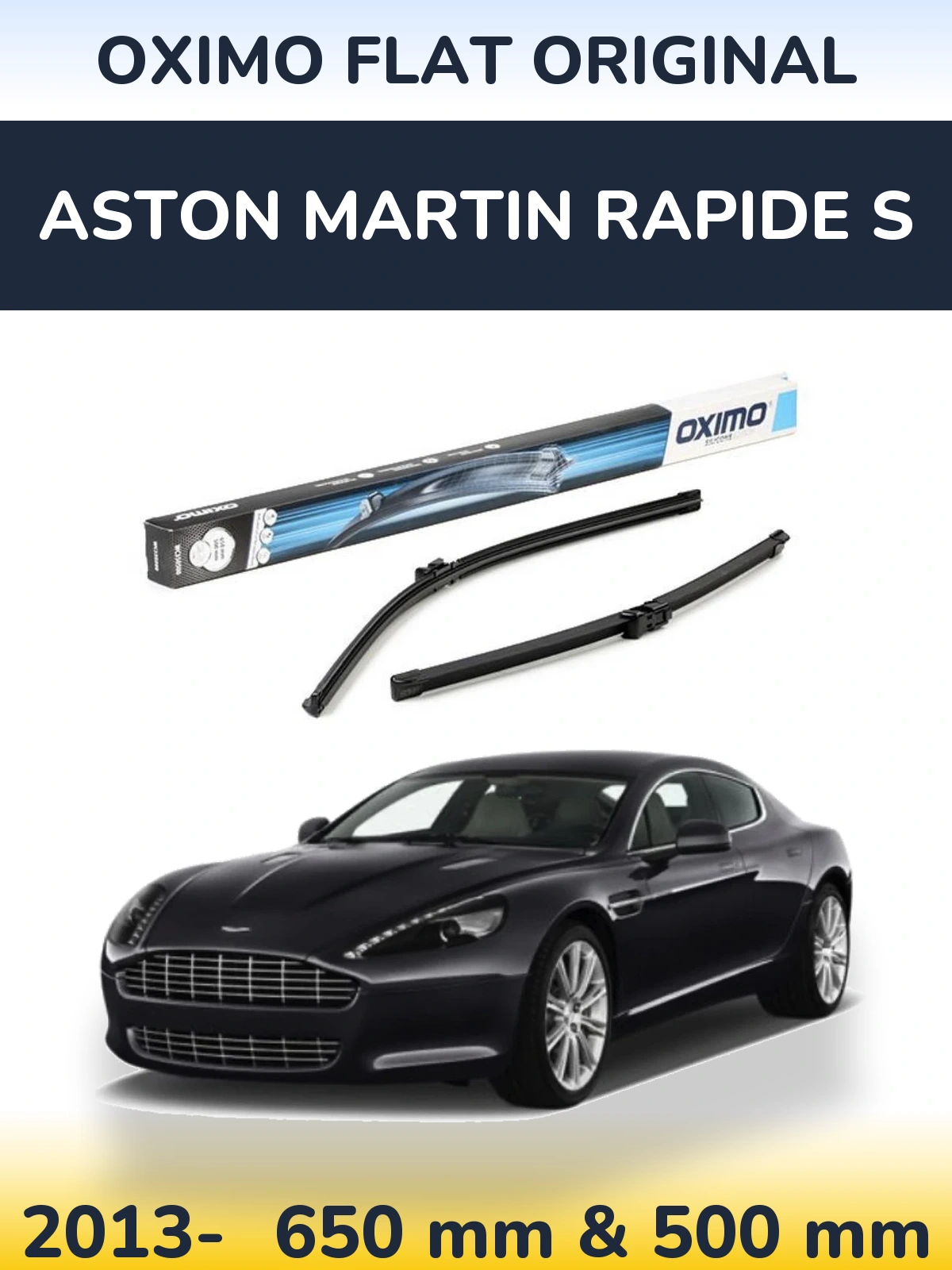 Komplet przednich wycieraczek Oximo Flat Original 650 & 500 mm do Aston Martin Rapide S 2013-2026