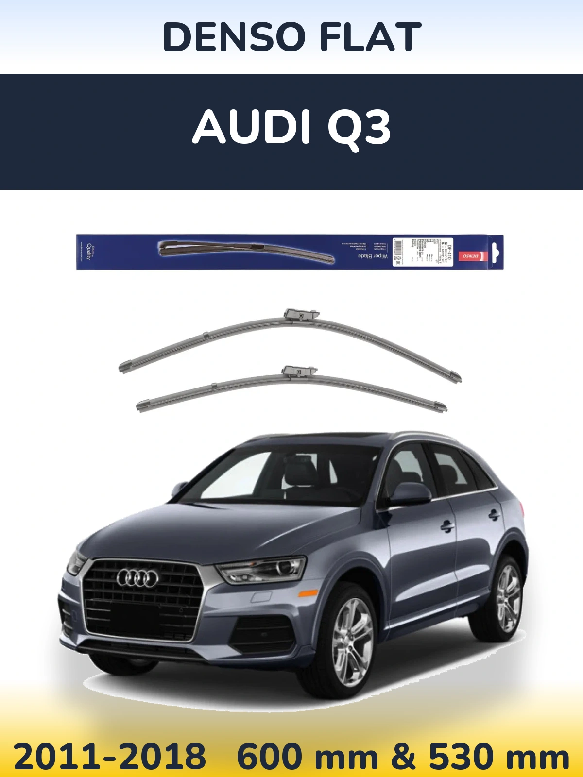 Komplet przednich wycieraczek Denso Flat 600 & 520 mm do Audi Q3 2011-2018