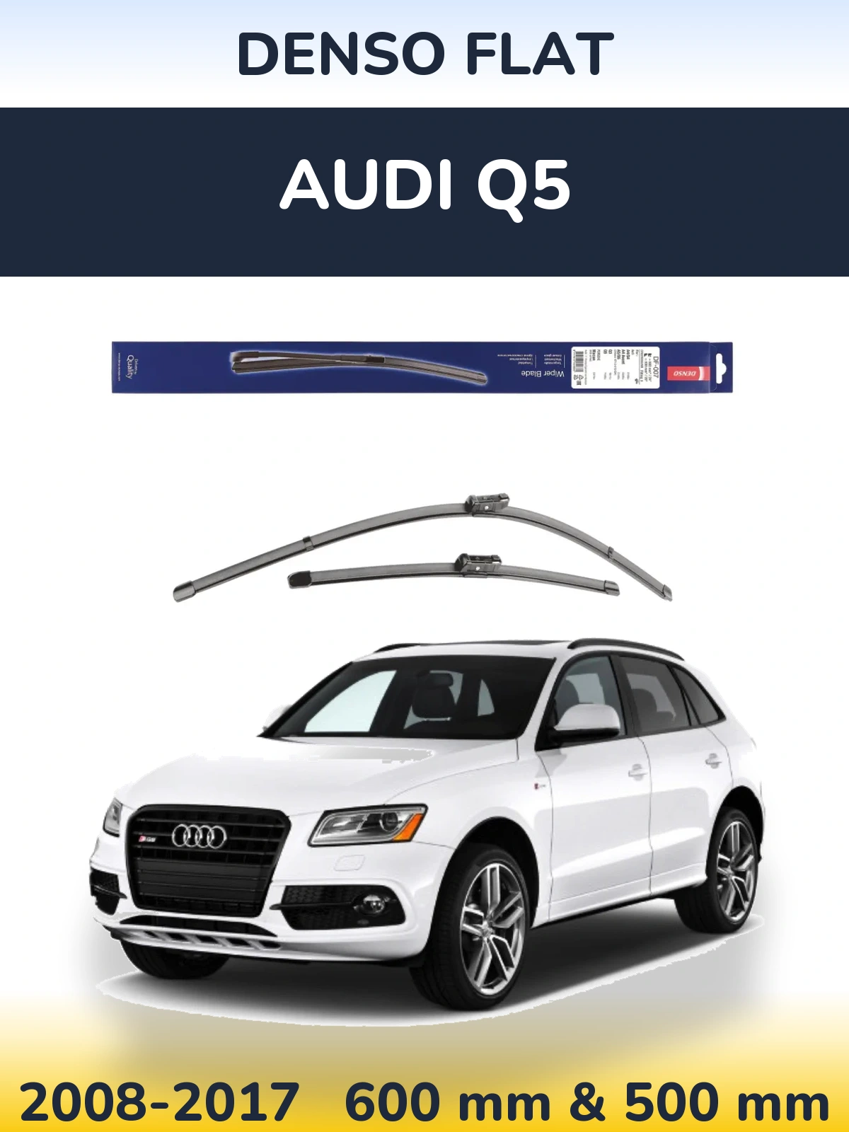 Komplet przednich wycieraczek Denso Flat 600 & 500 mm do Audi Q5 2008-2017