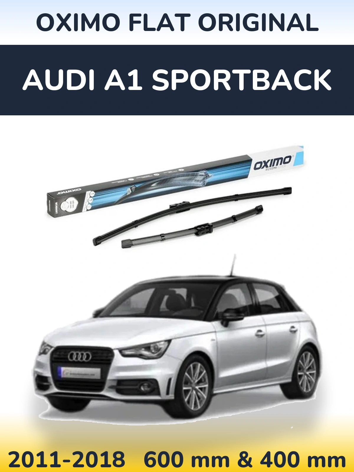 Комплект передних дворников Oximo Flat Original 600 & 400 мм для Audi A1 Sportback 2011-2018