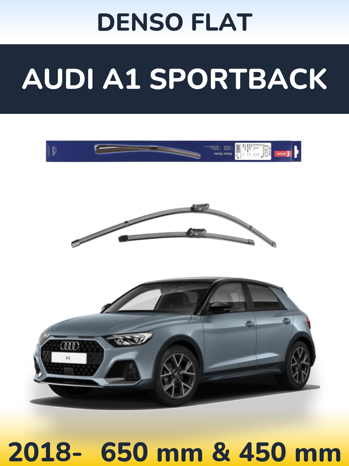 Komplet przednich wycieraczek Denso Flat 650 & 450 mm do Audi A1 Sportback 2018-2026