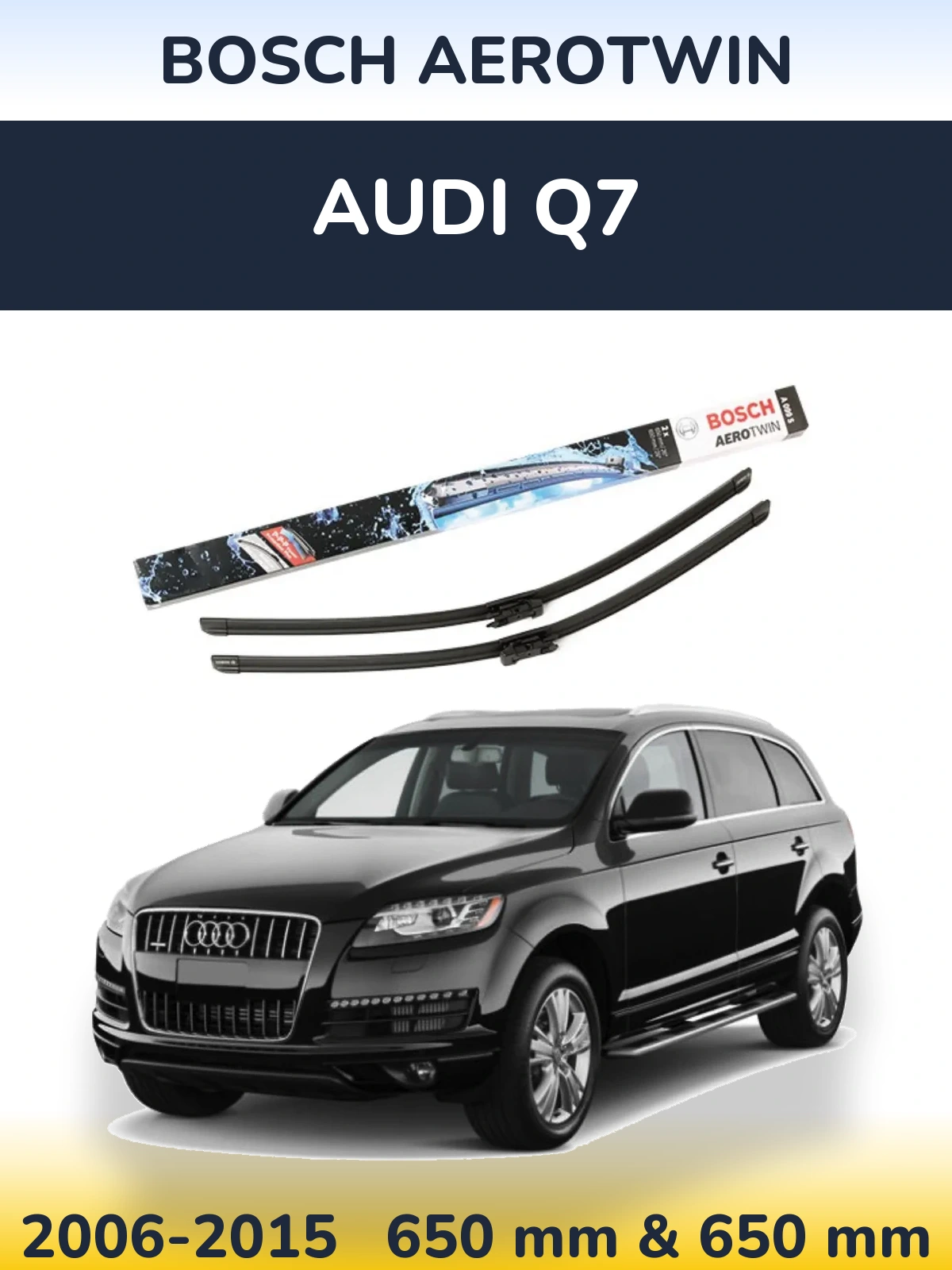 Komplet przednich wycieraczek BOSCH AeroTwin 650 & 600 mm do Audi Q7 2006-2015