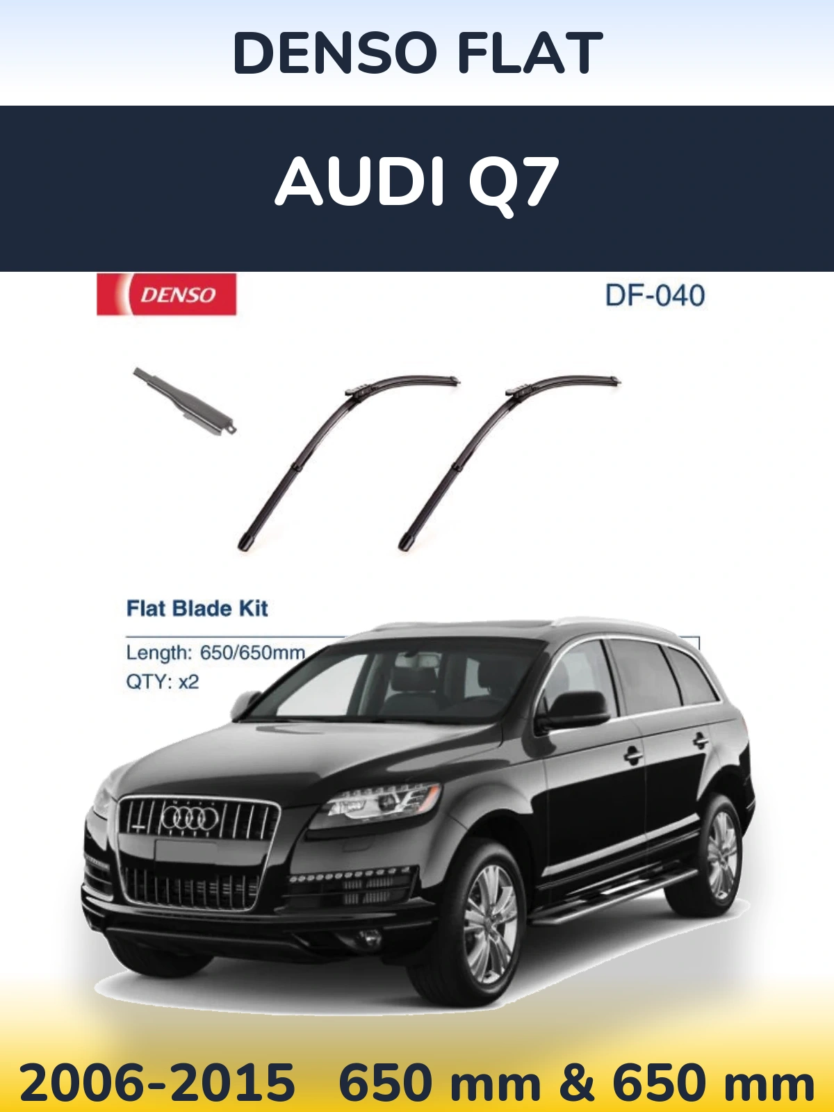 Komplet przednich wycieraczek Denso Flat 650 & 650 mm do Audi Q7 2006-2015