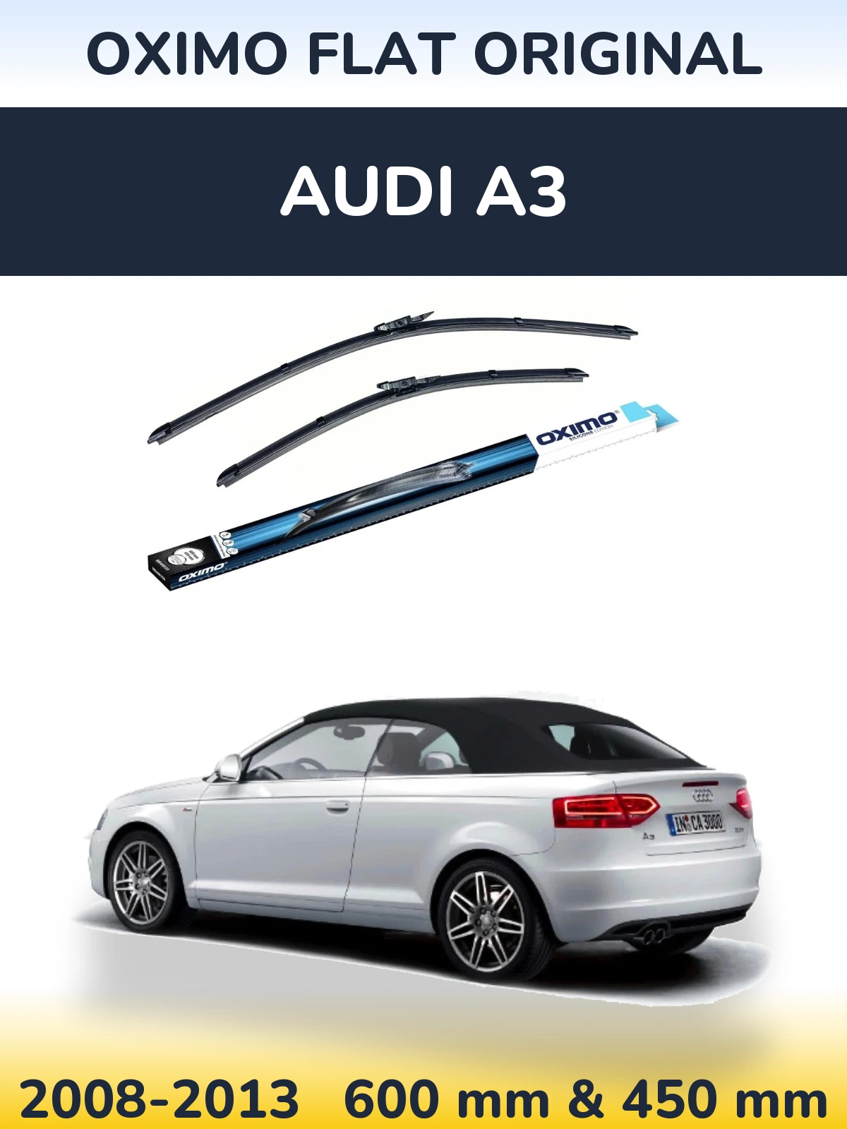 Komplet przednich wycieraczek Oximo Flat Original 600 & 450 mm do Audi A3 2008-2013