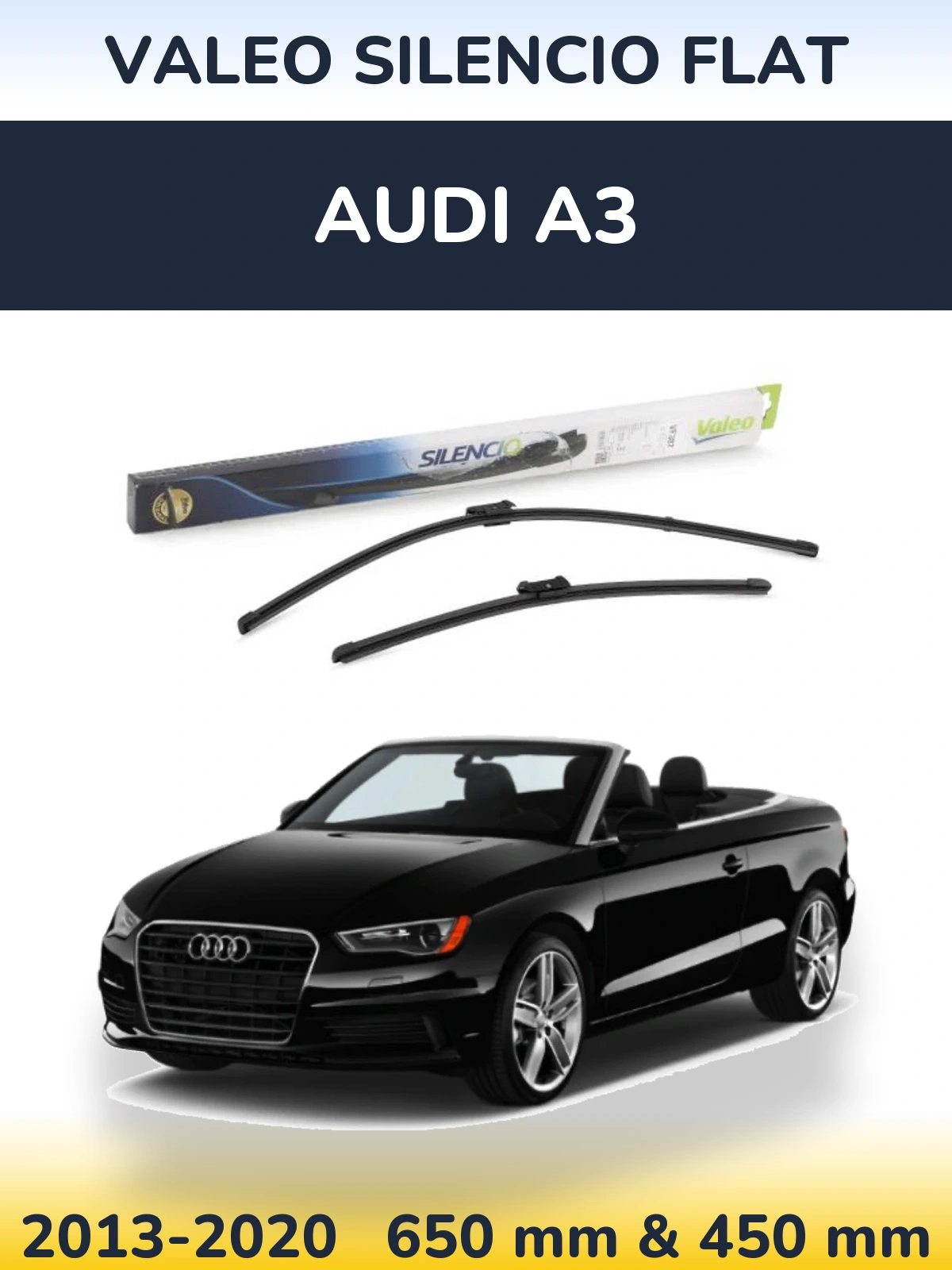 Комплект передних дворников Valeo Silencio Flat 650 & 450 мм для Audi A3 2013-2020