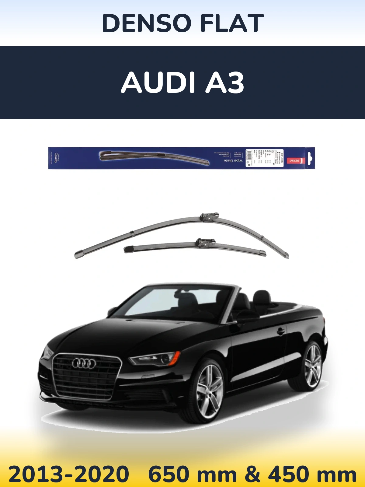 Комплект передних дворников Denso Flat 650 & 450 мм для Audi A3 2013-2020