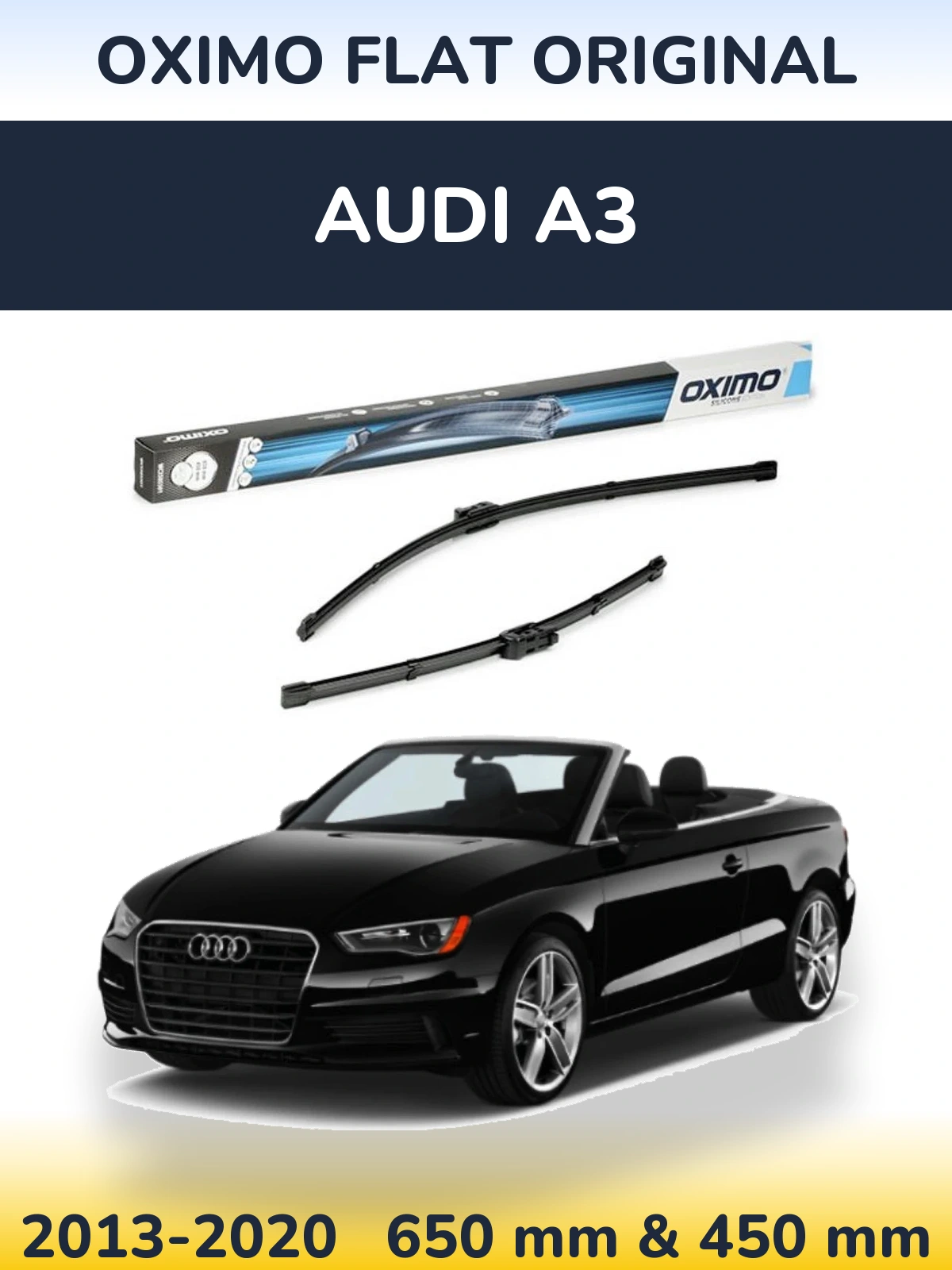 Комплект передних дворников Oximo Flat Original 650 & 450 мм для Audi A3 2013-2020