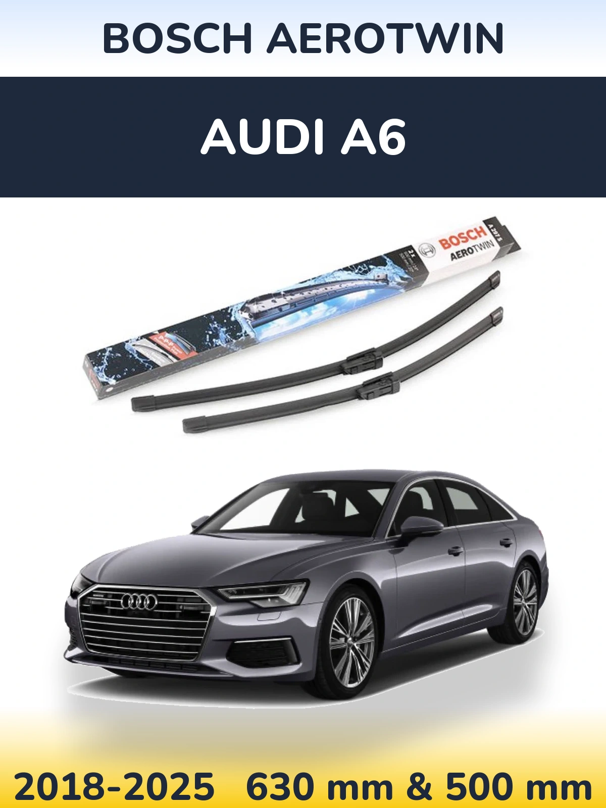 Komplet przednich wycieraczek BOSCH AeroTwin 600 & 500 mm do Audi A6 2018-2025