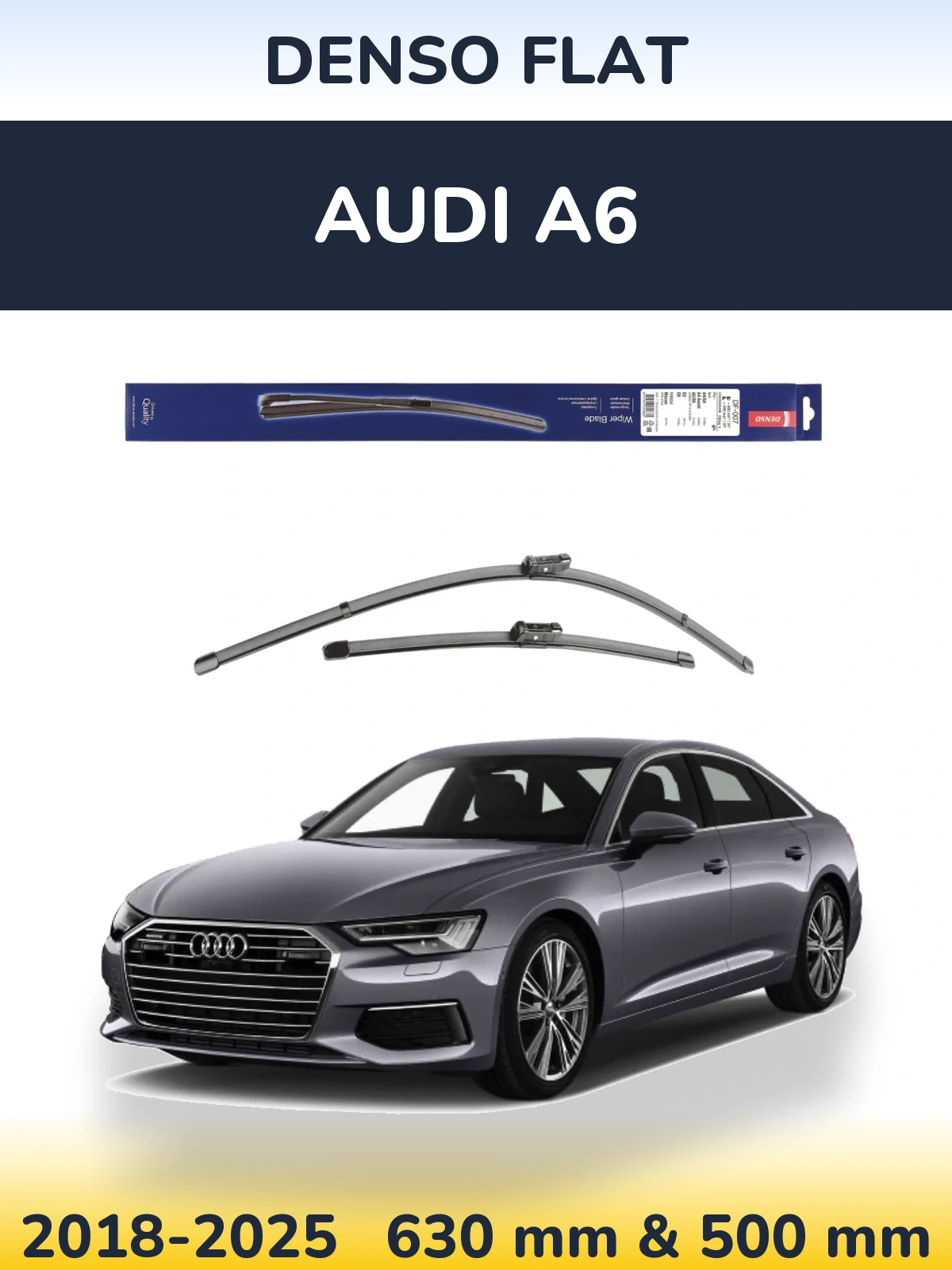Komplet przednich wycieraczek Denso Flat 600 & 500 mm do Audi A6 2018-2025